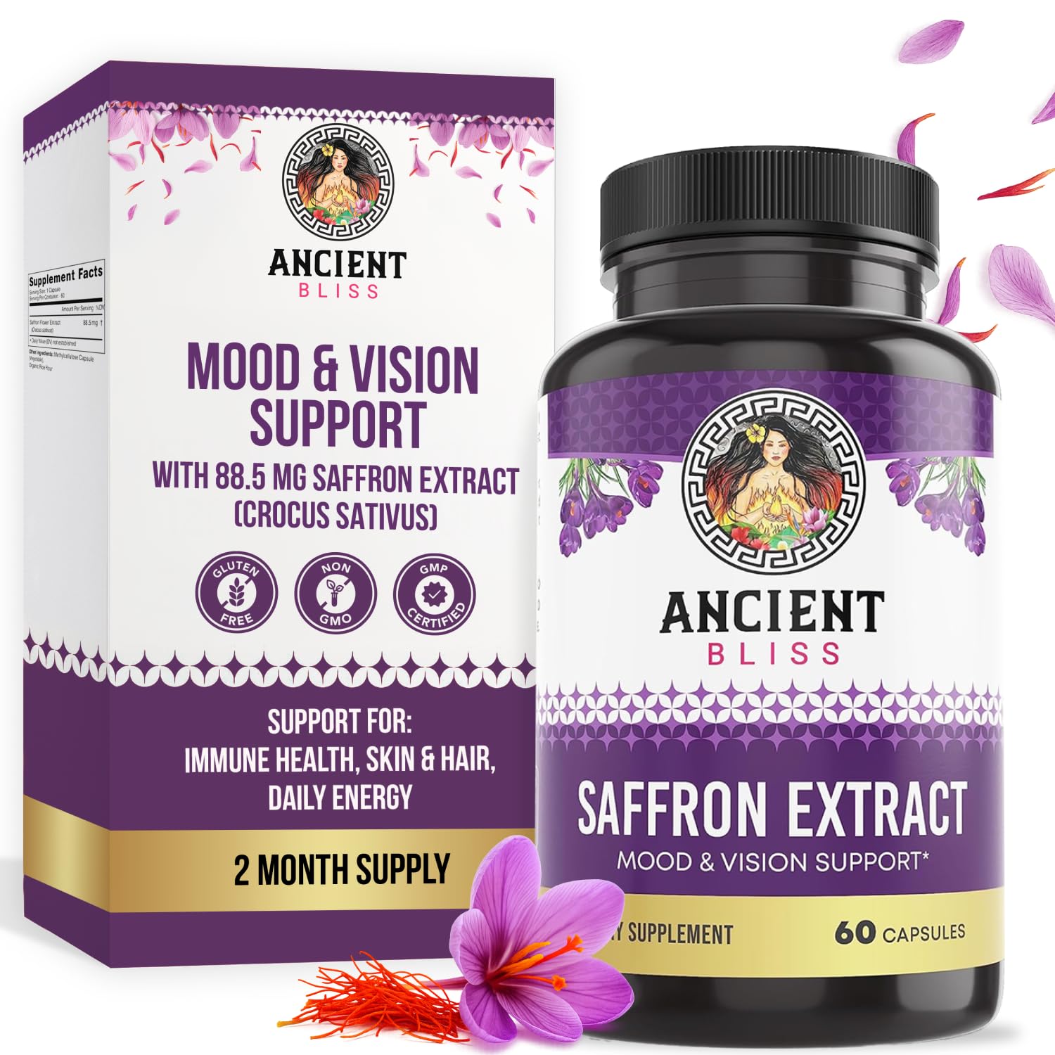Ancient Bliss Saffron Extract Capsules, 60 Capsules