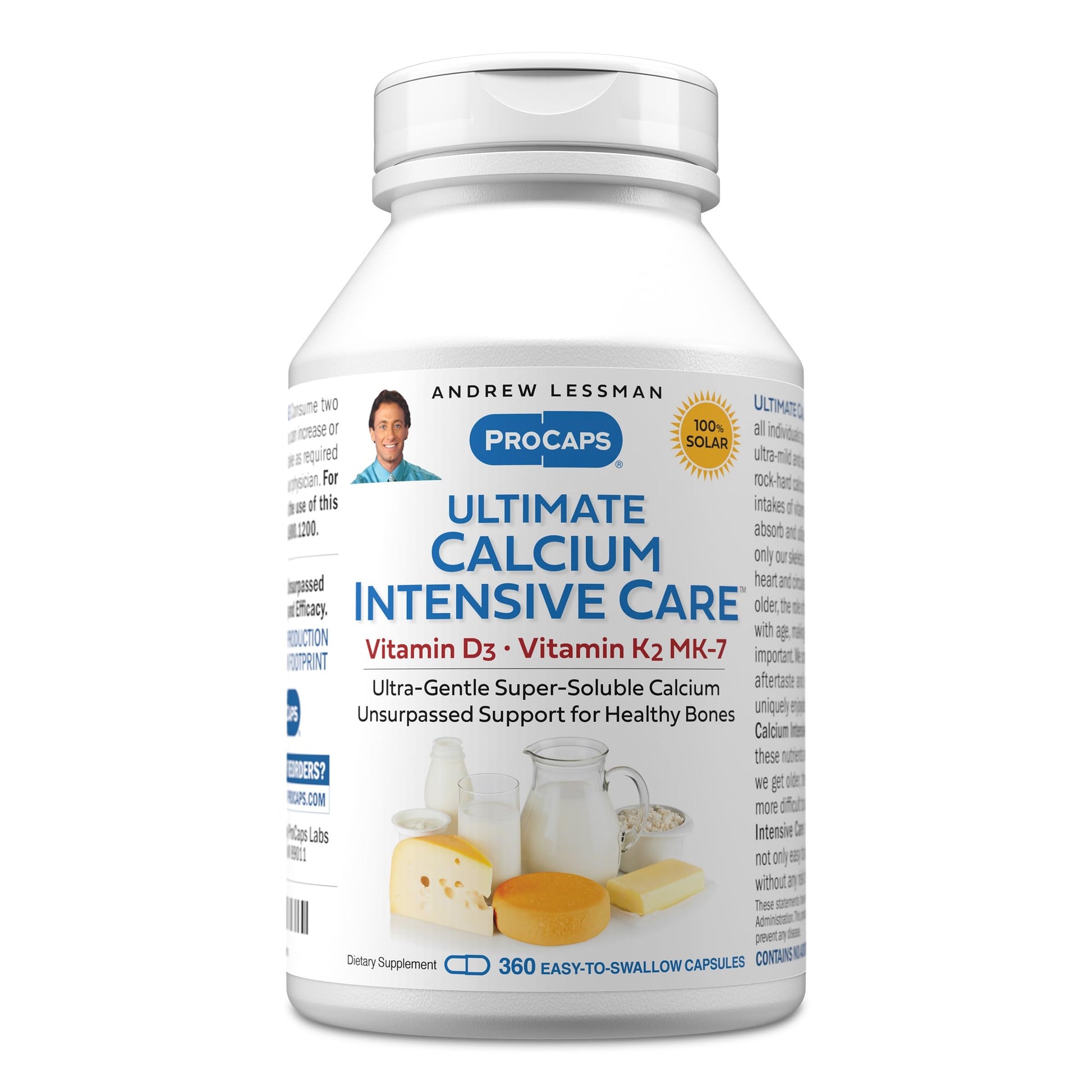 ANDREW LESSMAN Ultimate Calcium Intensive Care with Vitamin D3 and K2 MK7-120 mcg Capsules, 360 Capsules