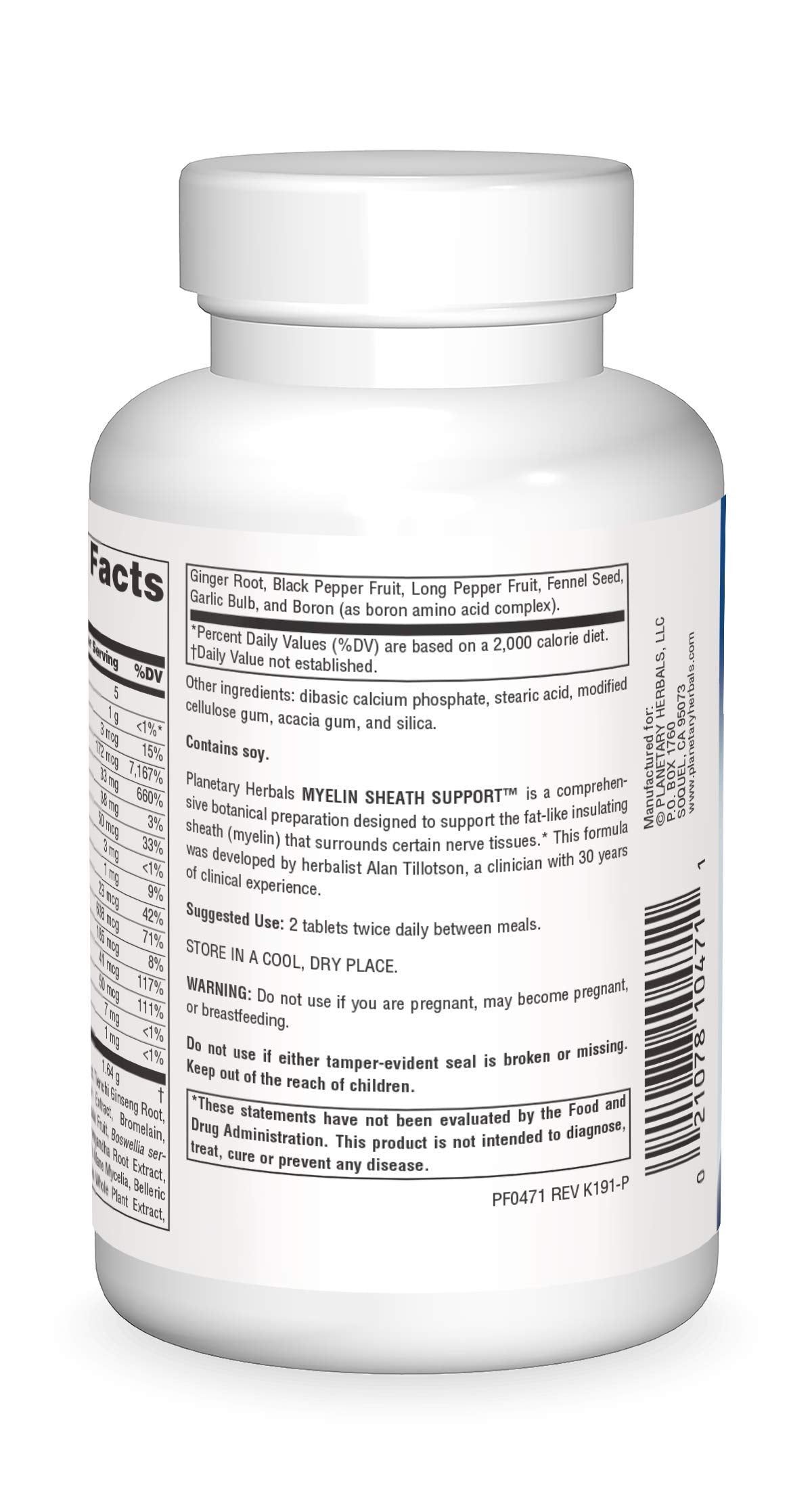 Planetary Herbals Myelin Sheath Support Tablets, 90 Count