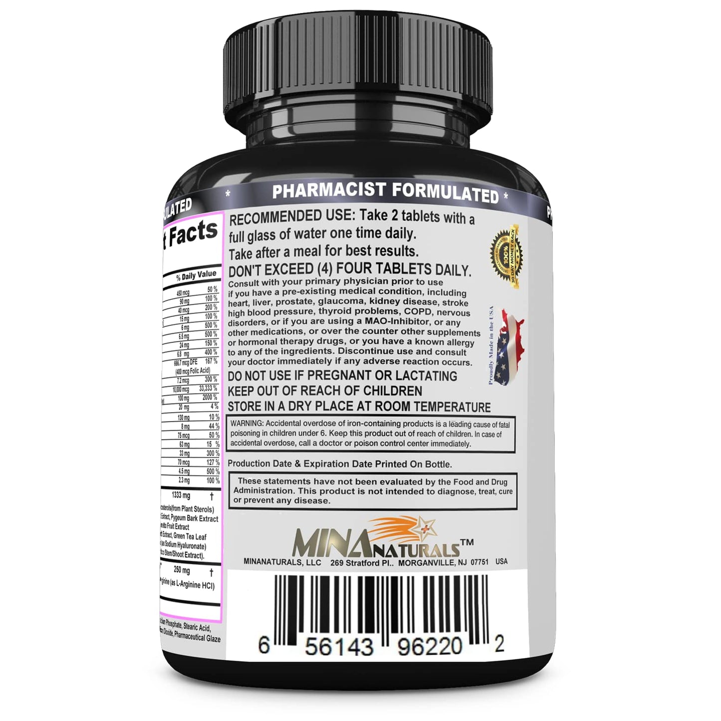 MINANATURALS Hair Skin and Nails Growth Vitamins for Women with Biotin 10000 mcg, Keratin, Collagen for Thicker, Stronger Hair, Tight, Smooth and Soft Skin, Healthy Nails, 60 Tablets