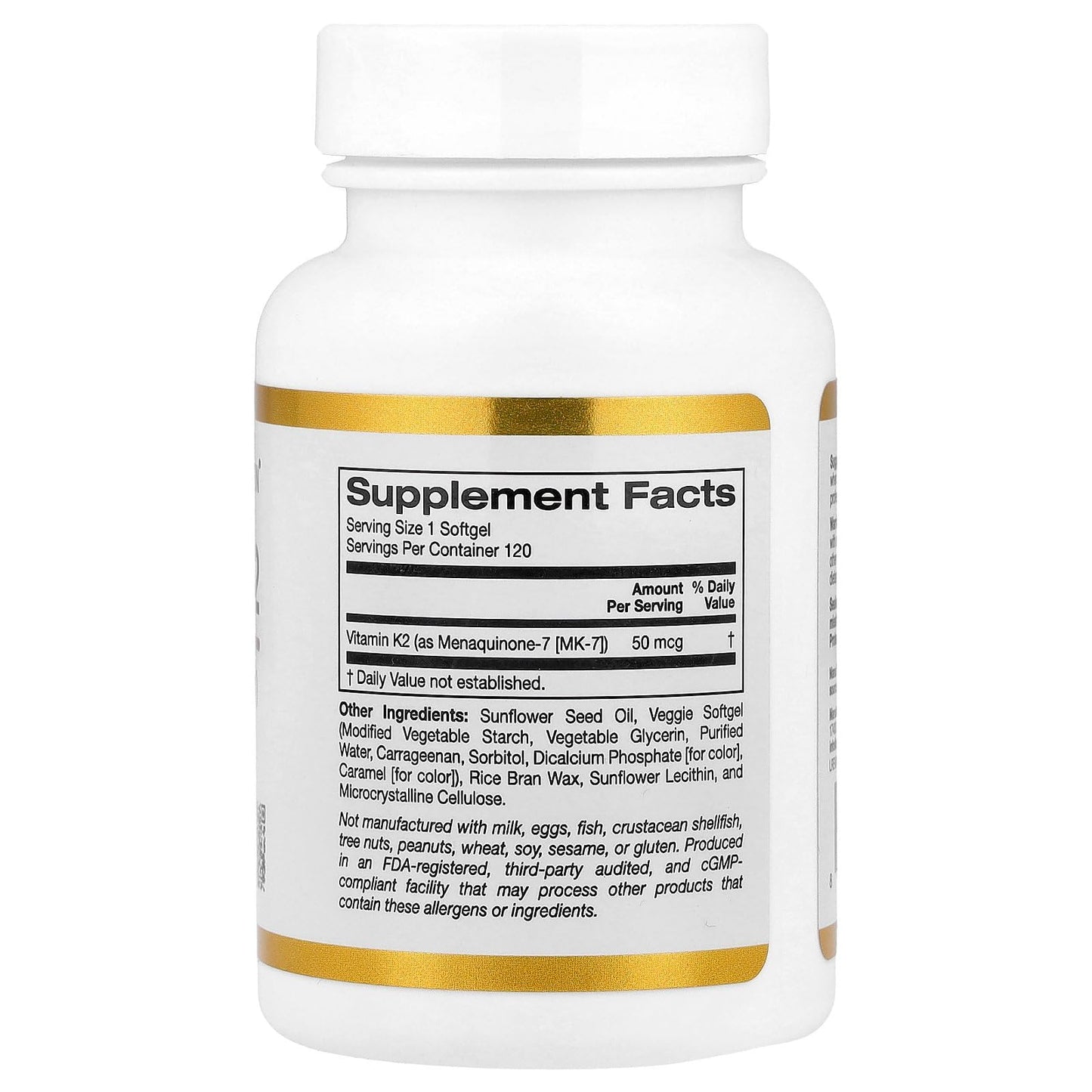 Lake Avenue Vitamin K2 (as Menaquinone-7) 50 mcg Softgels, 120 Softgels