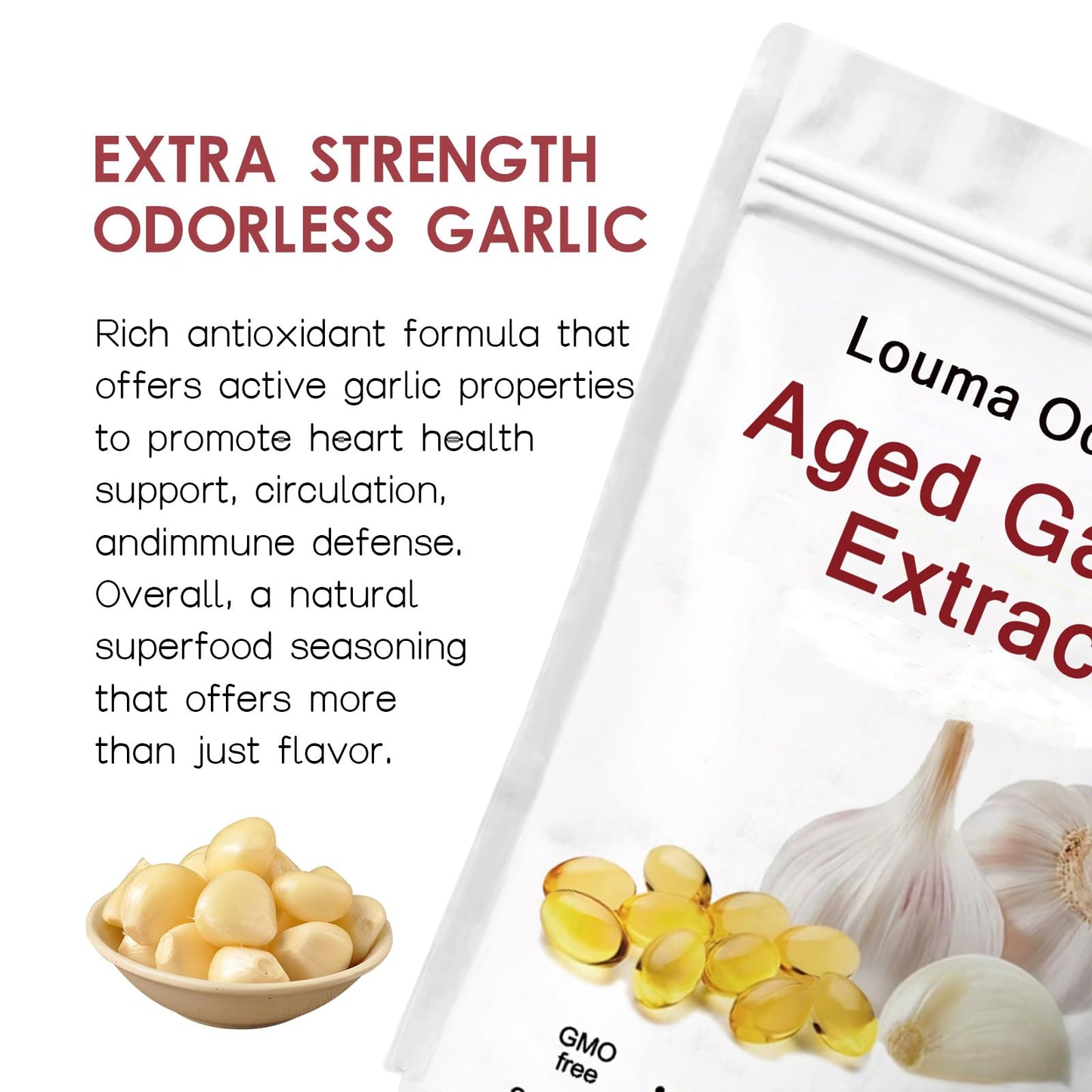 Louma Odorless Aged Garlic Extract Softgel 300 Count