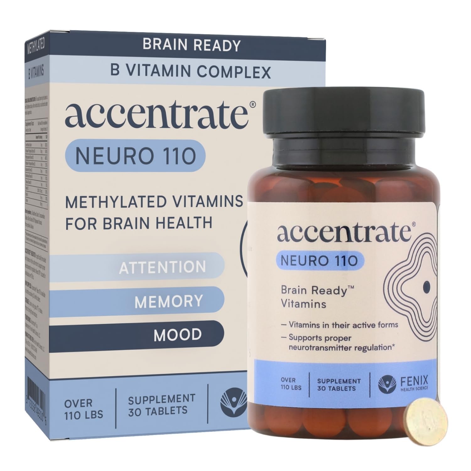 Accentrate Neuro 110 Complete Vitamin B Complex Tablets, 30 Tablets