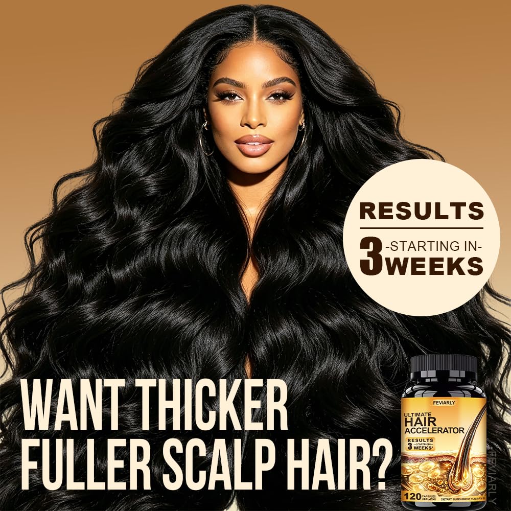Feviarly Hair Growth Capsules with Biotin Collagen and Keratin 120 Count