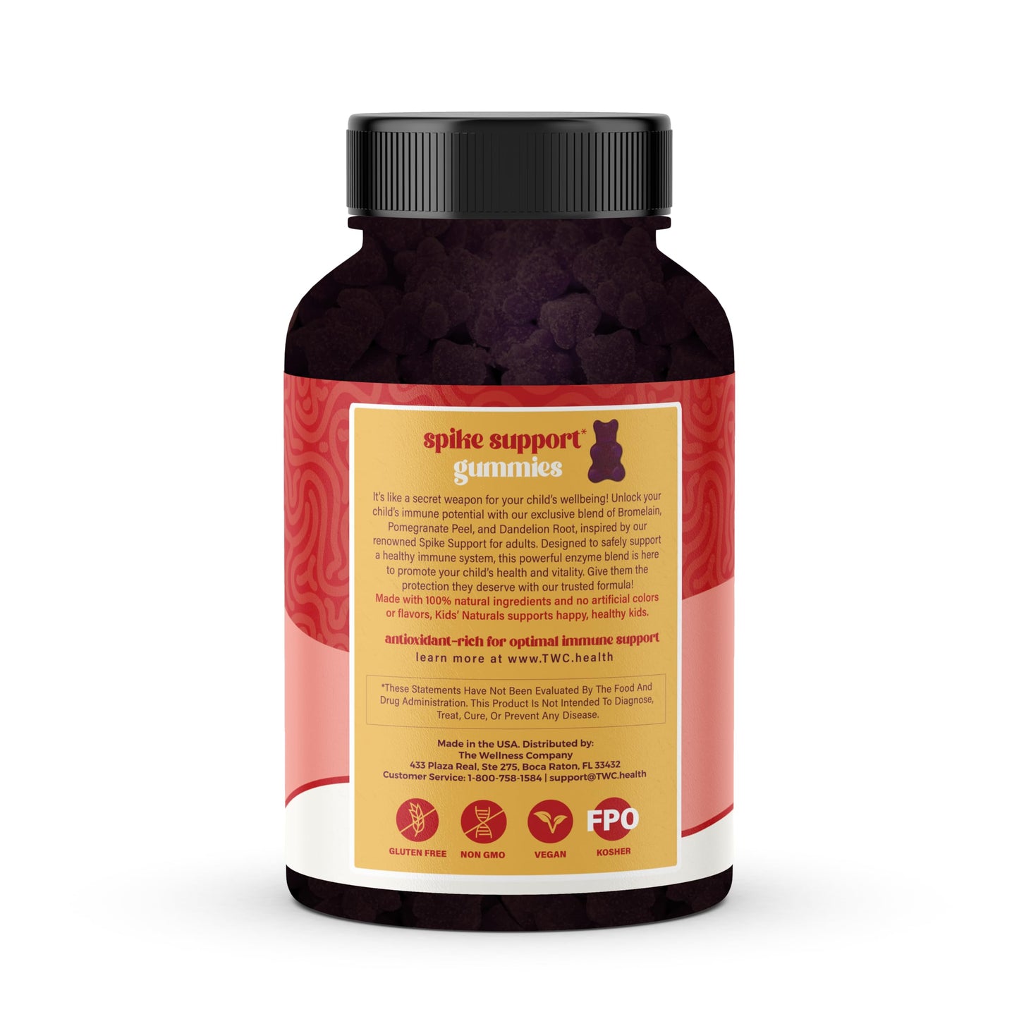 The Wellness Company Kids Naturals Spike Support Gummies – Year-Round Wellness with Vitamin C, D & Zinc, 60 Gummies