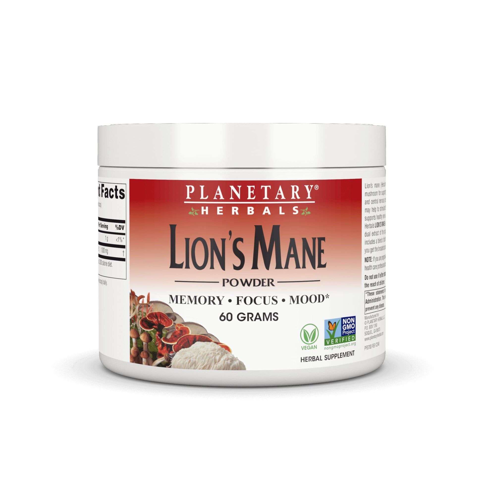 Planetary Herbals Lion Mane Powder 60 Grams, 1 Pack