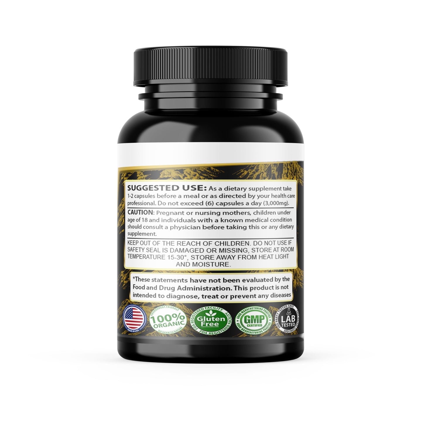 SMSHEALTHPRODUCTS.com Shilajit Pure Himalayan 1,000mg Organic Shilajit Extract per Serving, 120 Capsules
