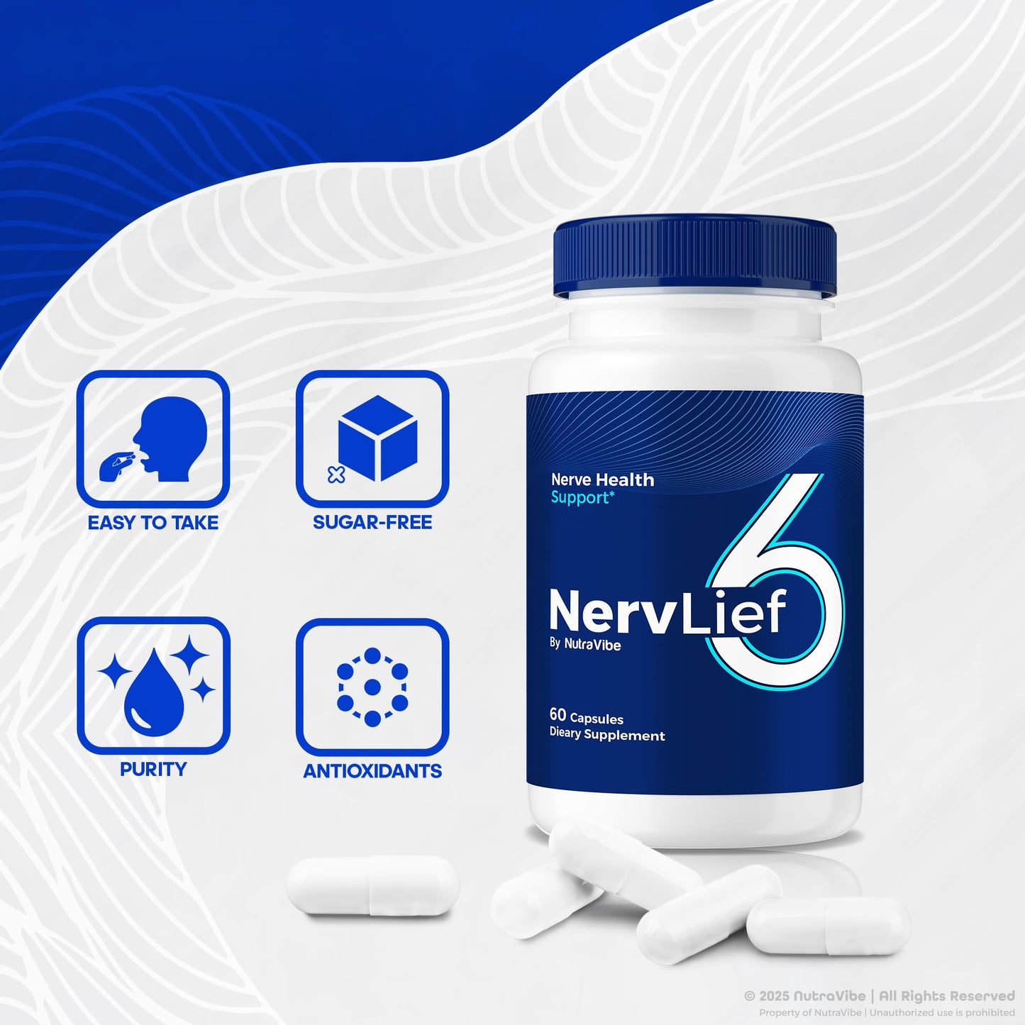 NutraVibe NervLief6 Capsules 180 Count