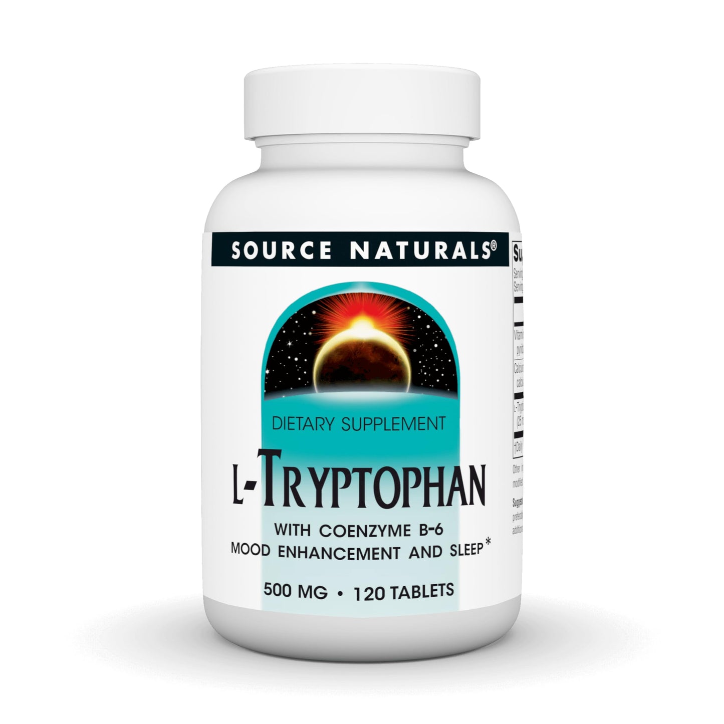Source Naturals L-Tryptophan with Coenzyme B-6 500mg Tablet, 120 Tablets
