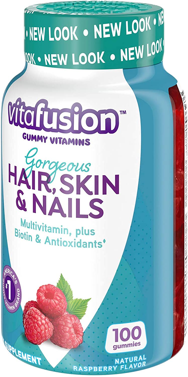 Vitafusion Gorgeous Hair, Skin & Nails Multivitamin Raspberry Gummy 200 Gummies