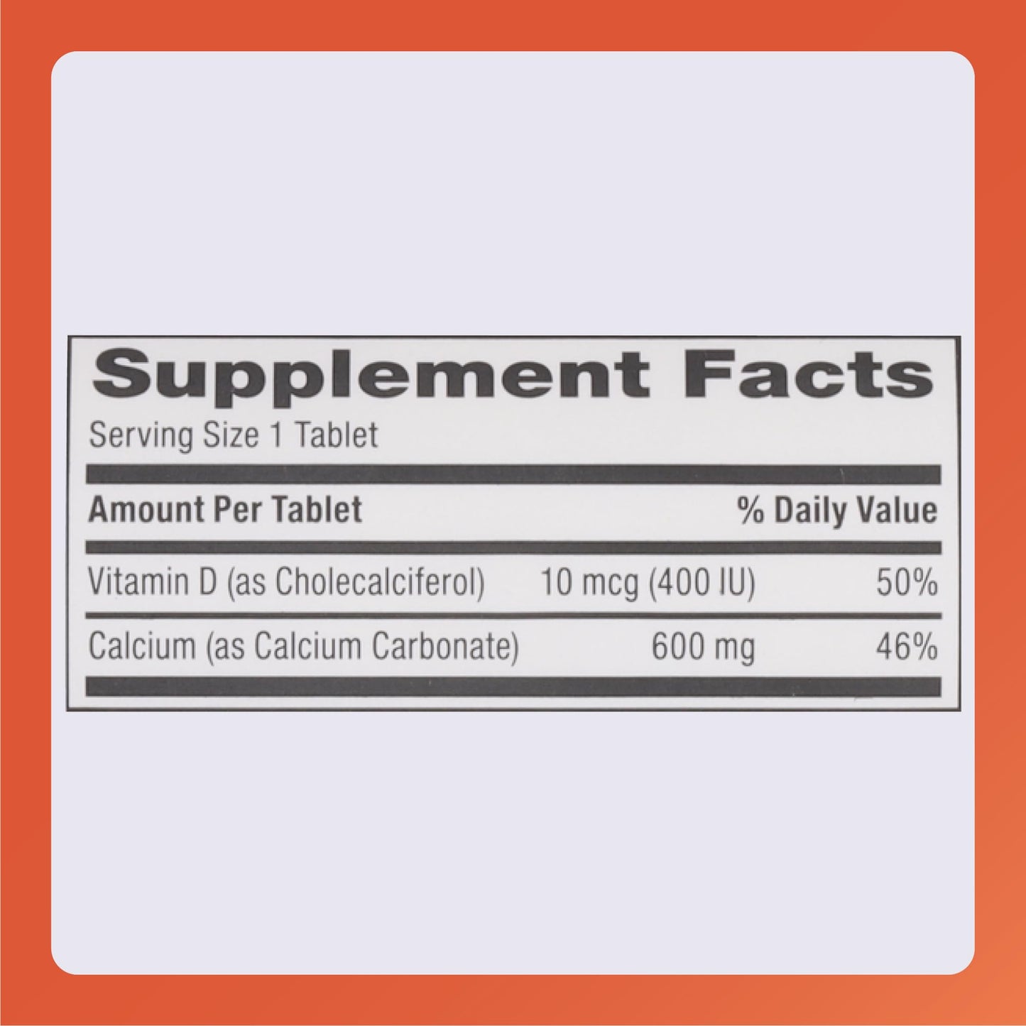 Rugby Laboratories Calcium Tablets 600mg 60 Count