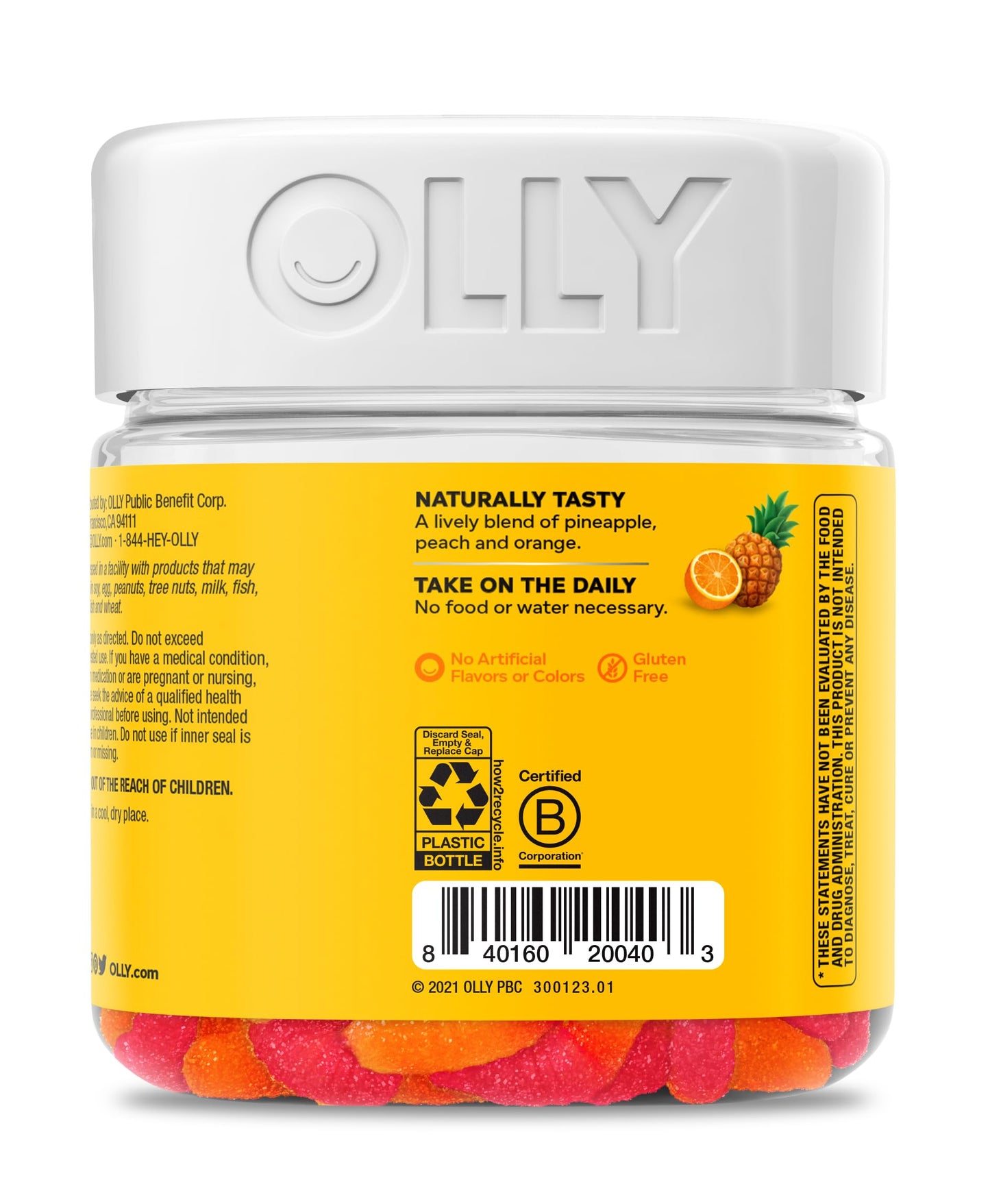 OLLY Hello Happy Gummy Worms Mood Support Gummies, 60 Gummies