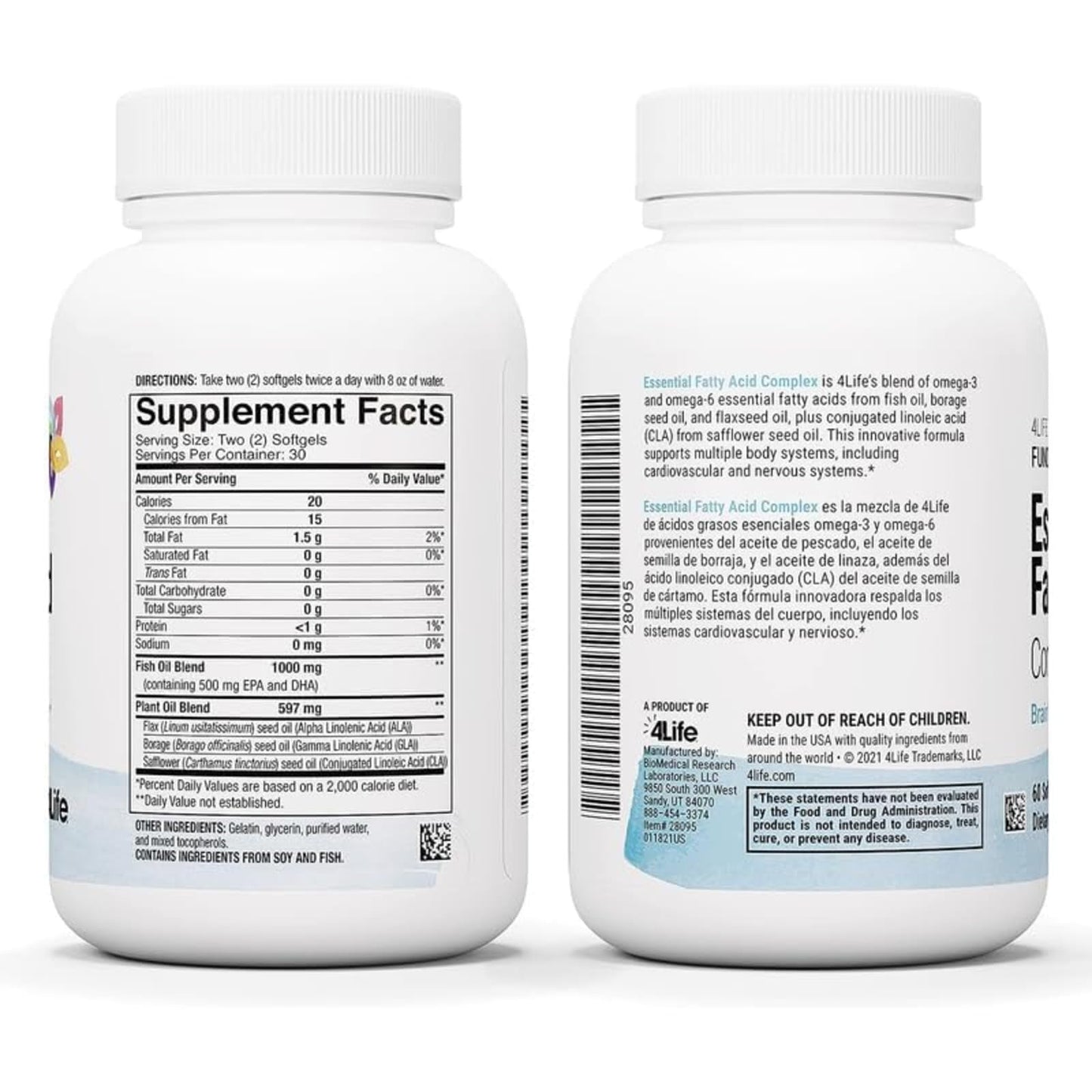 4Life Essential Fatty Acid Complex Omega-3-6 Softgels, 60