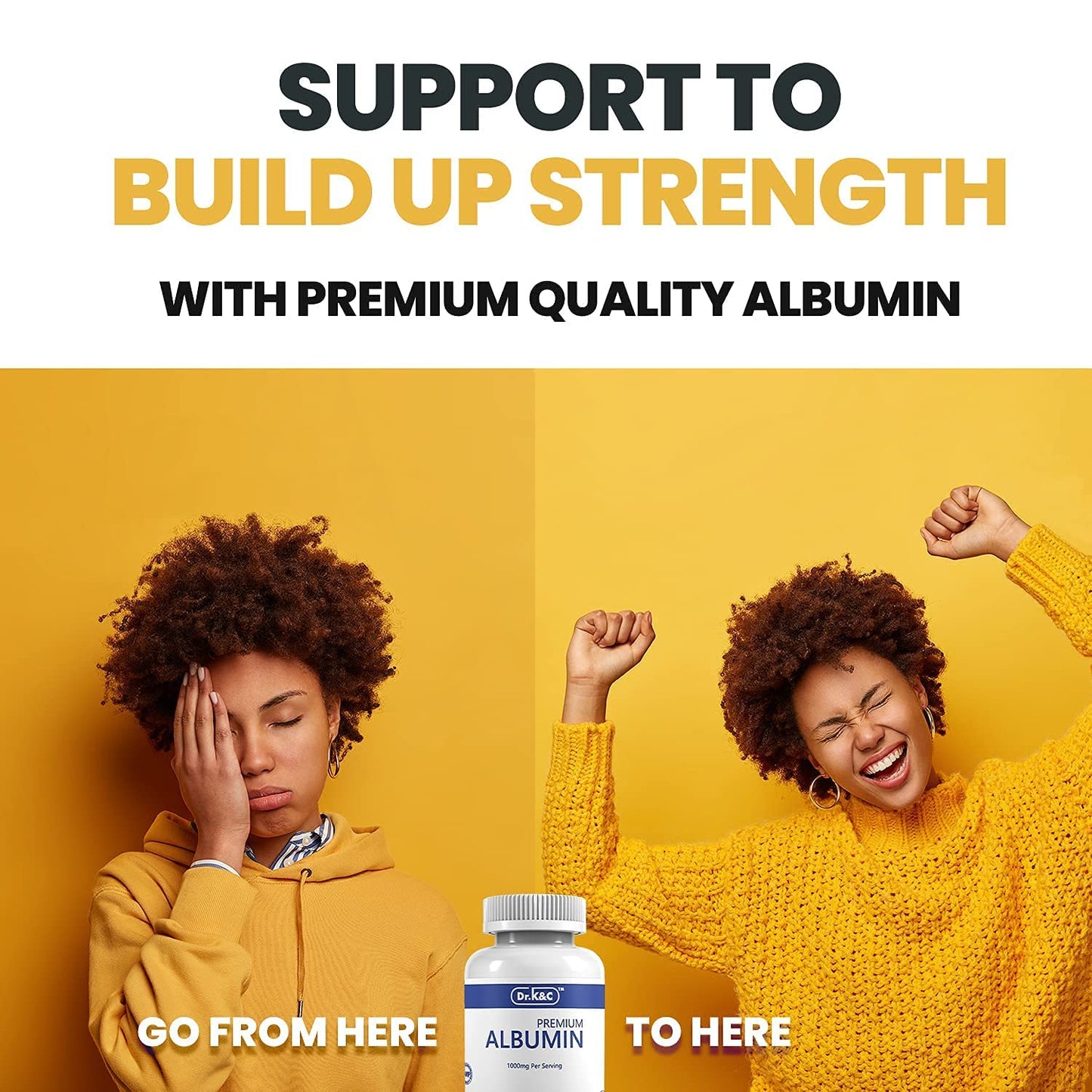 Dr.K&C Premium Albumin Protein Supplement 1000mg Tablet, 120 Tablets