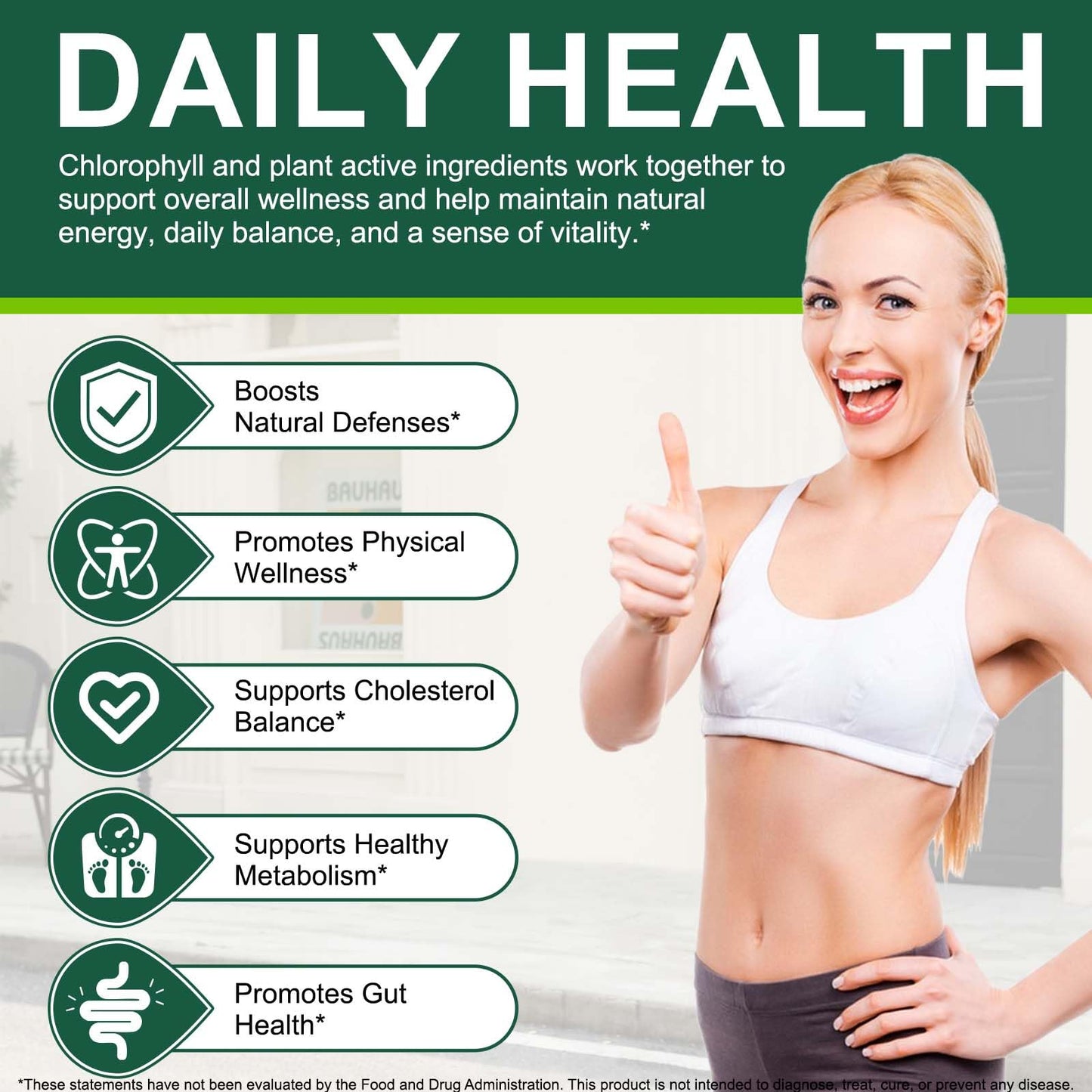 ZUZOKKAHA Spirulina & Chlorella Supergreens Capsule, 300 Count