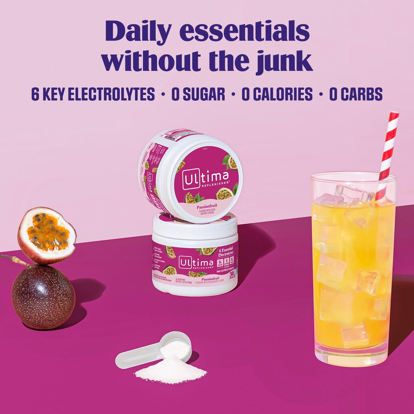Ultima Replenisher Passionfruit Electrolytes Powder 3.8 oz
