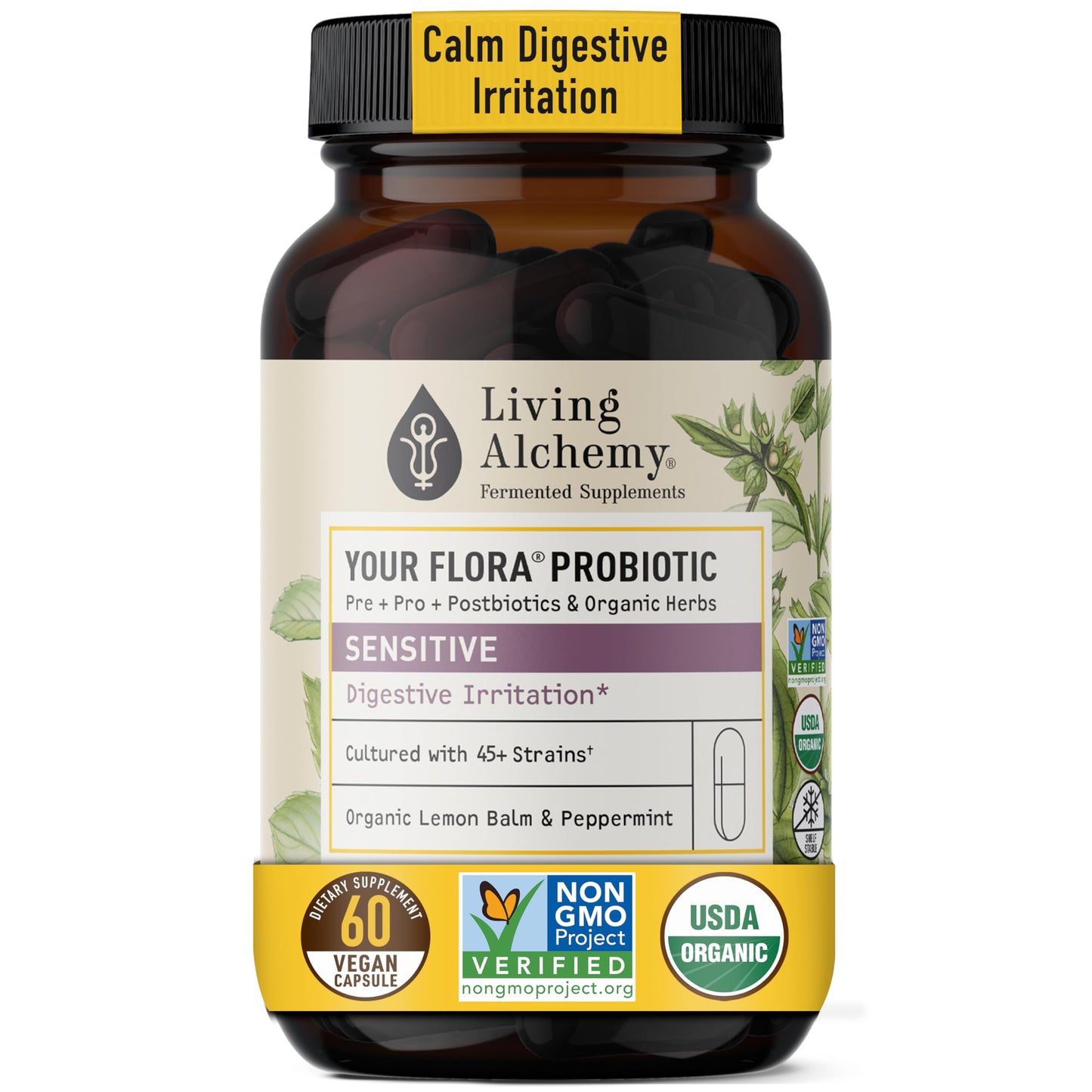Living Alchemy Your Flora Probiotic Sensitive Capsules, 60 Count