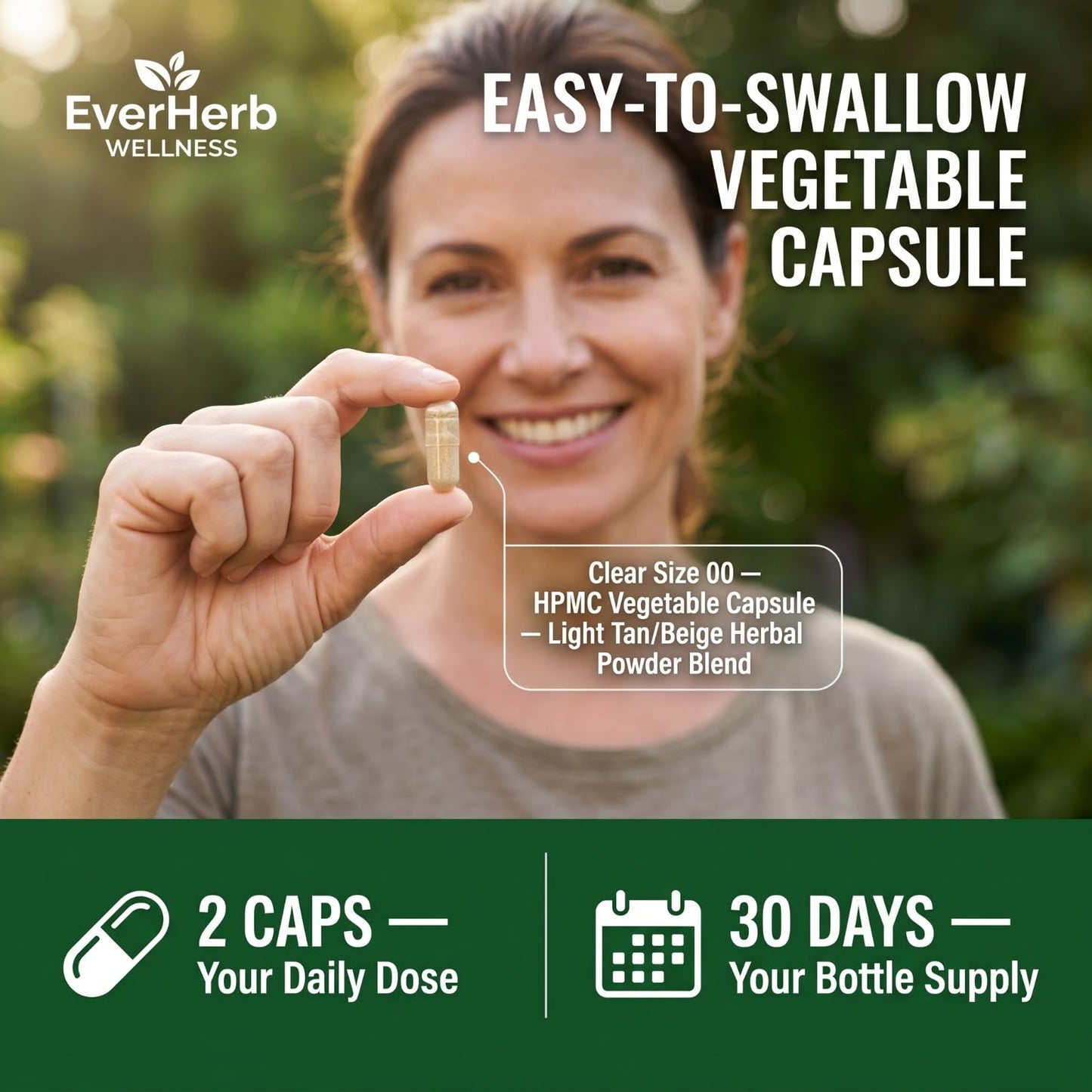 EverHerb Wellness Daily Menopause Supplement for Women - 10-in-1 Botanical Blend with Black Cohosh, Dong Quai, Vitex & Red Clover - Hot Flashes, Night Sweats, Mood & Sleep Support - 60 Capsules