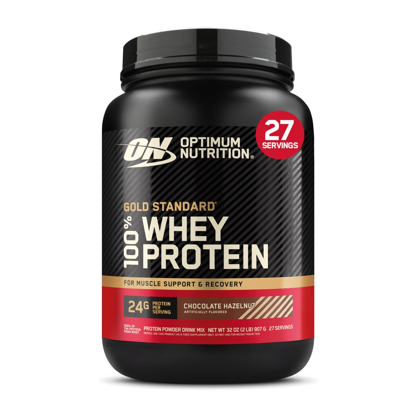 Optimum Nutrition Gold Standard 100% Whey Protein Powder, Chocolate Hazelnut, 2 Pound, 32 Servings