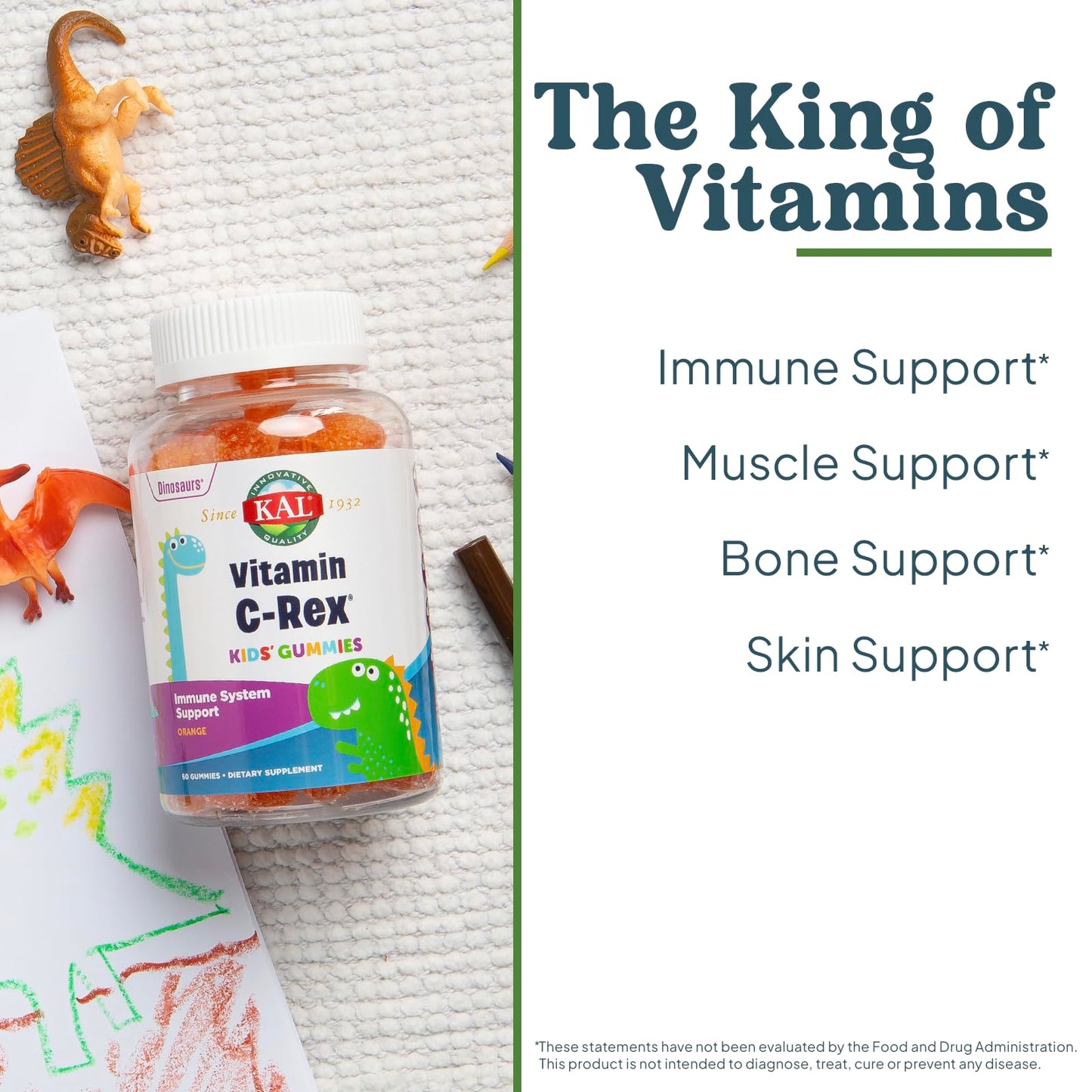 KAL Vitamin C-Rex Kids Gummies, 60 Gummies