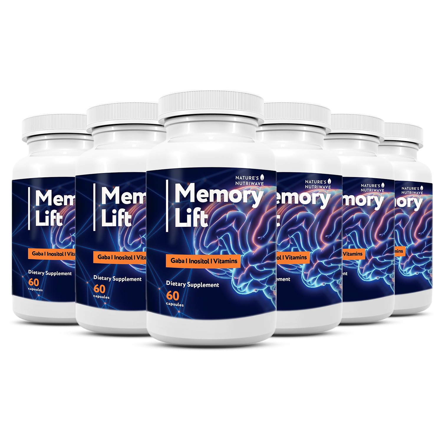 Nature’s NutriWave Memory Lift – Vitamins A, C, D, E & B-Complex Capsules 360