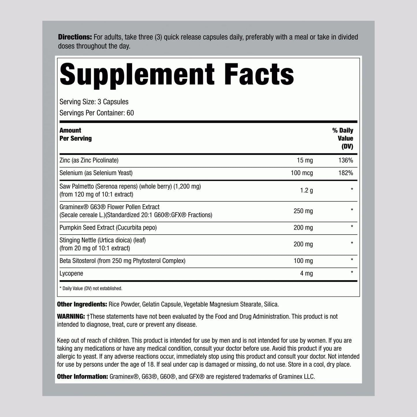Lindberg Prostate Supplement for Men Capsule 180 Count