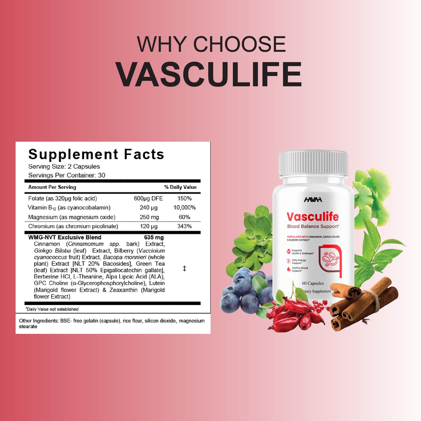 Havah VascuLife Blood Support Capsules, 300 Capsules