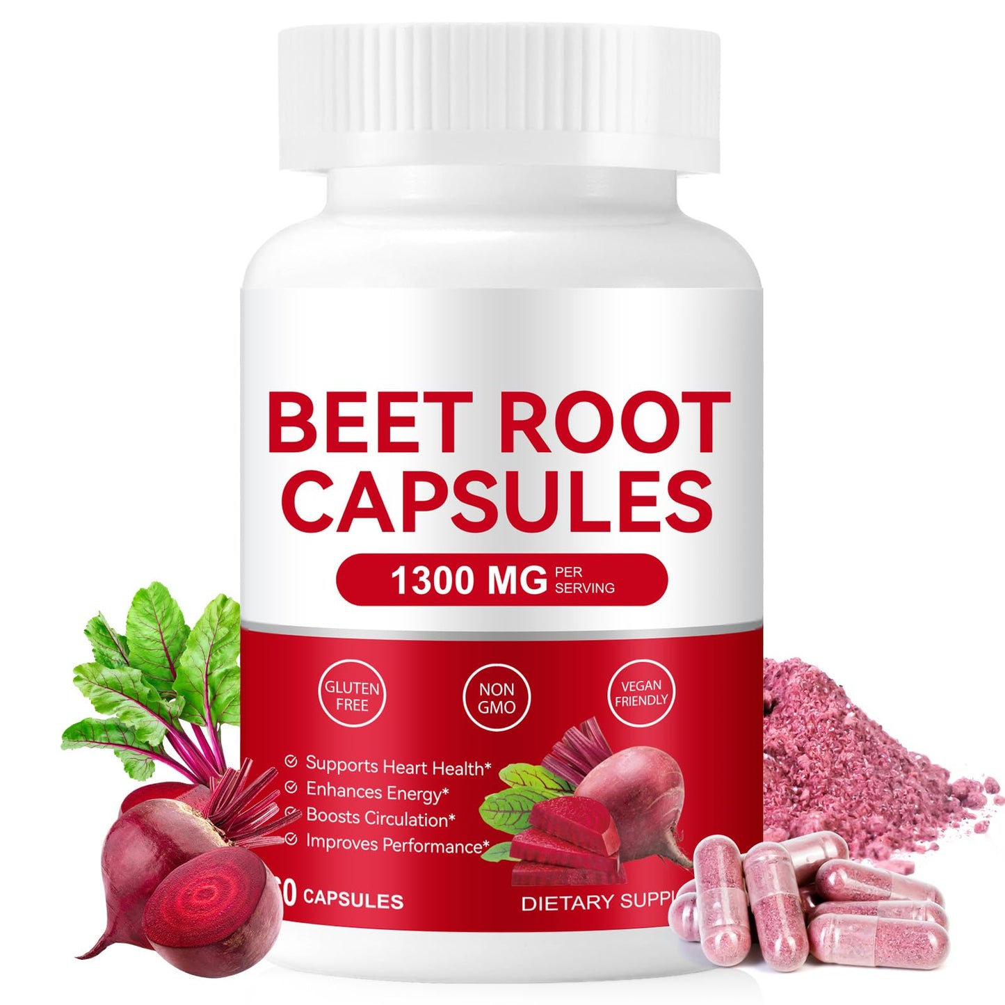Daiasns Beet Root 1300mg Capsules, 60 Count