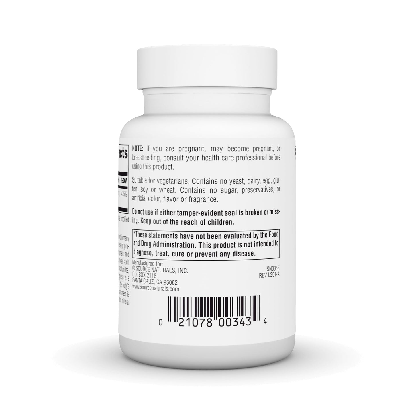 Source Naturals Manganese 10 mg Tablets, 250 Count