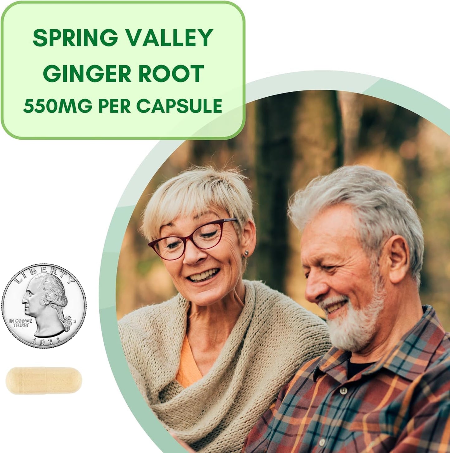 BASKETGOODS Ginger Root 550mg Capsule, 2 Count