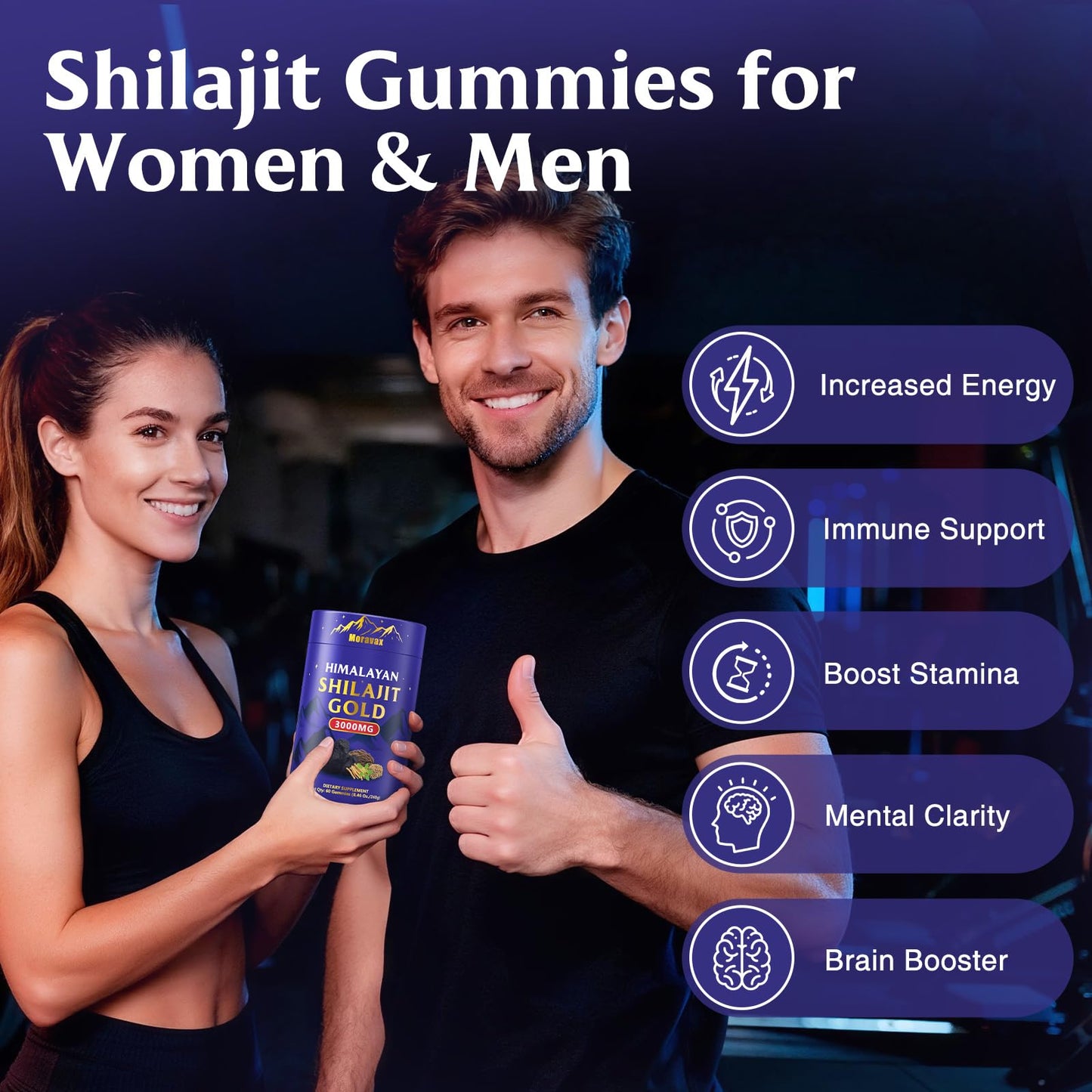 Moravax Himalayan Natural Shilajit Gummies 60-count