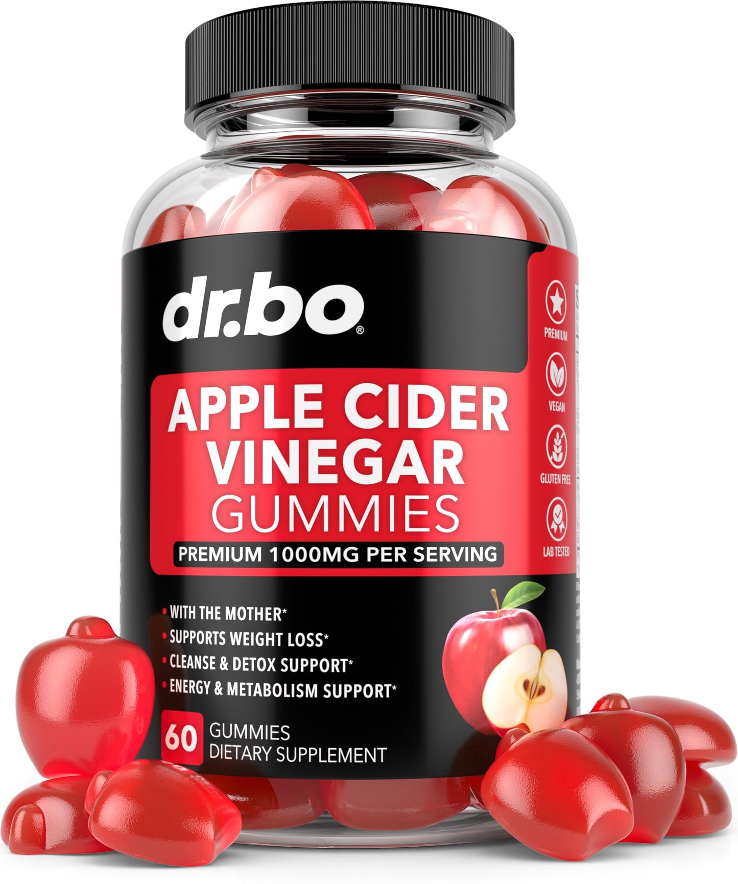 DR. BO ACV Apple Cider Vinegar Gummies 60 Count