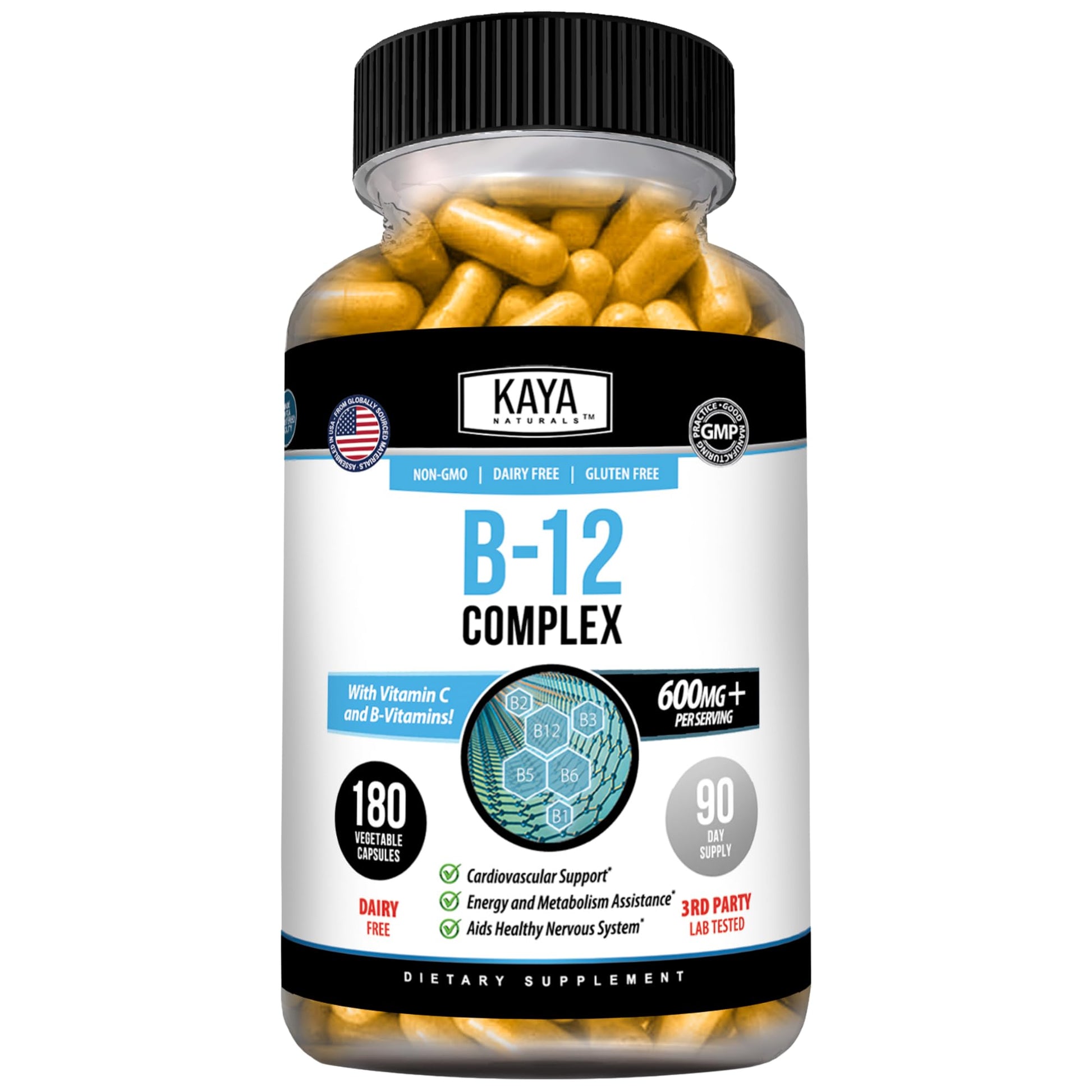 Kaya Naturals B-12 Complex Multivitamin for Women & Men Capsule 180 Count
