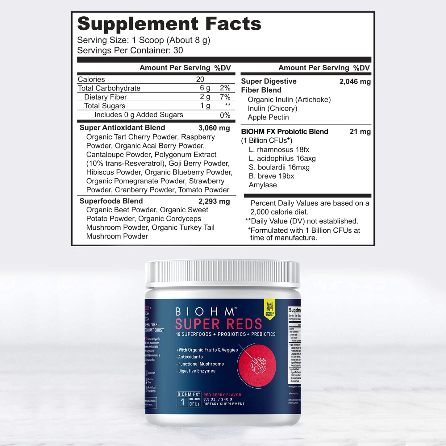 BIOHM Super Reds and Greens Bundle Powder 8.5 Ounce