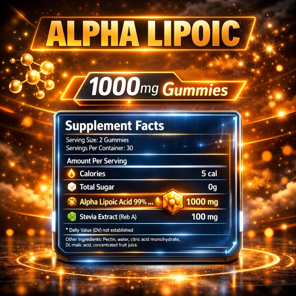 VAITE Alpha Lipoic Acid Gummies 1000mg, 60 Chewables