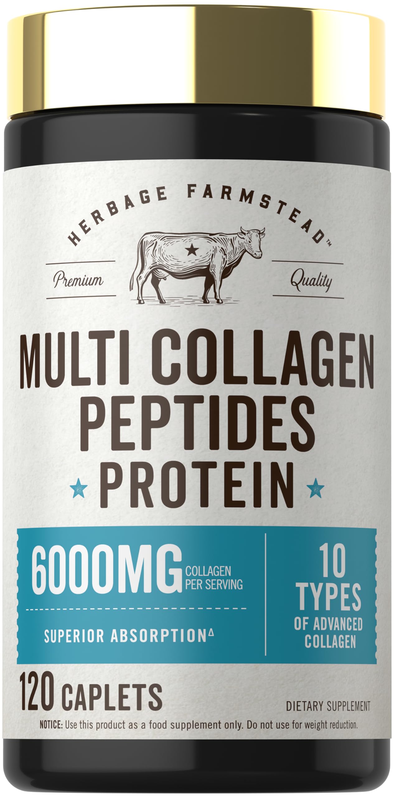 Carlyle Multi Collagen Peptides 6000mg Caplets, 120 Count