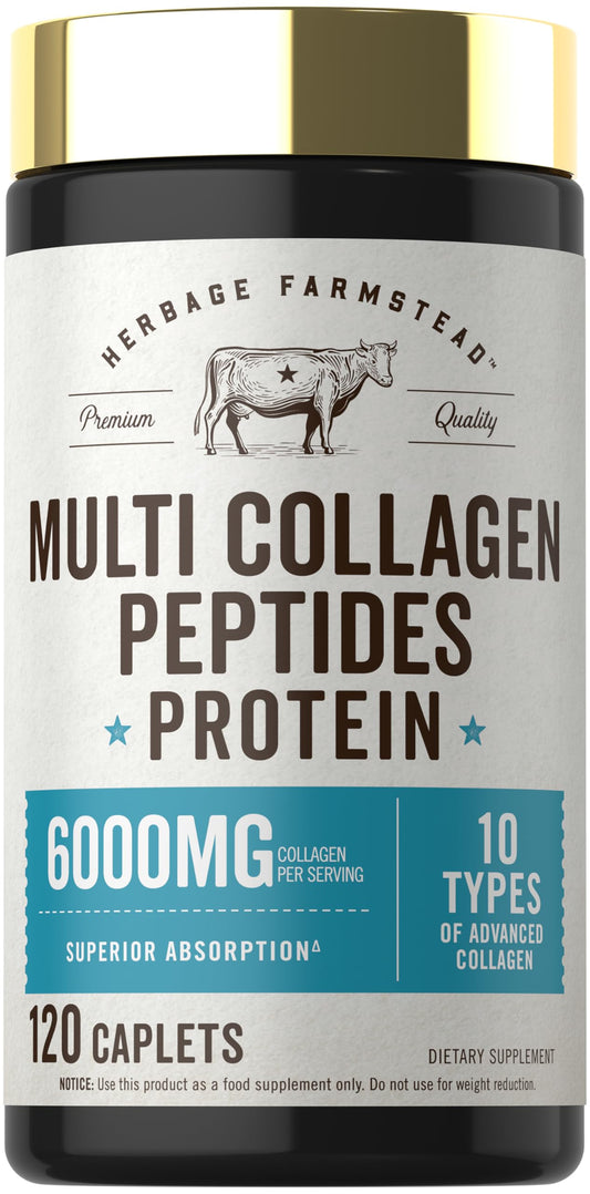 Carlyle Multi Collagen Peptides 6000mg Caplets, 120 Count