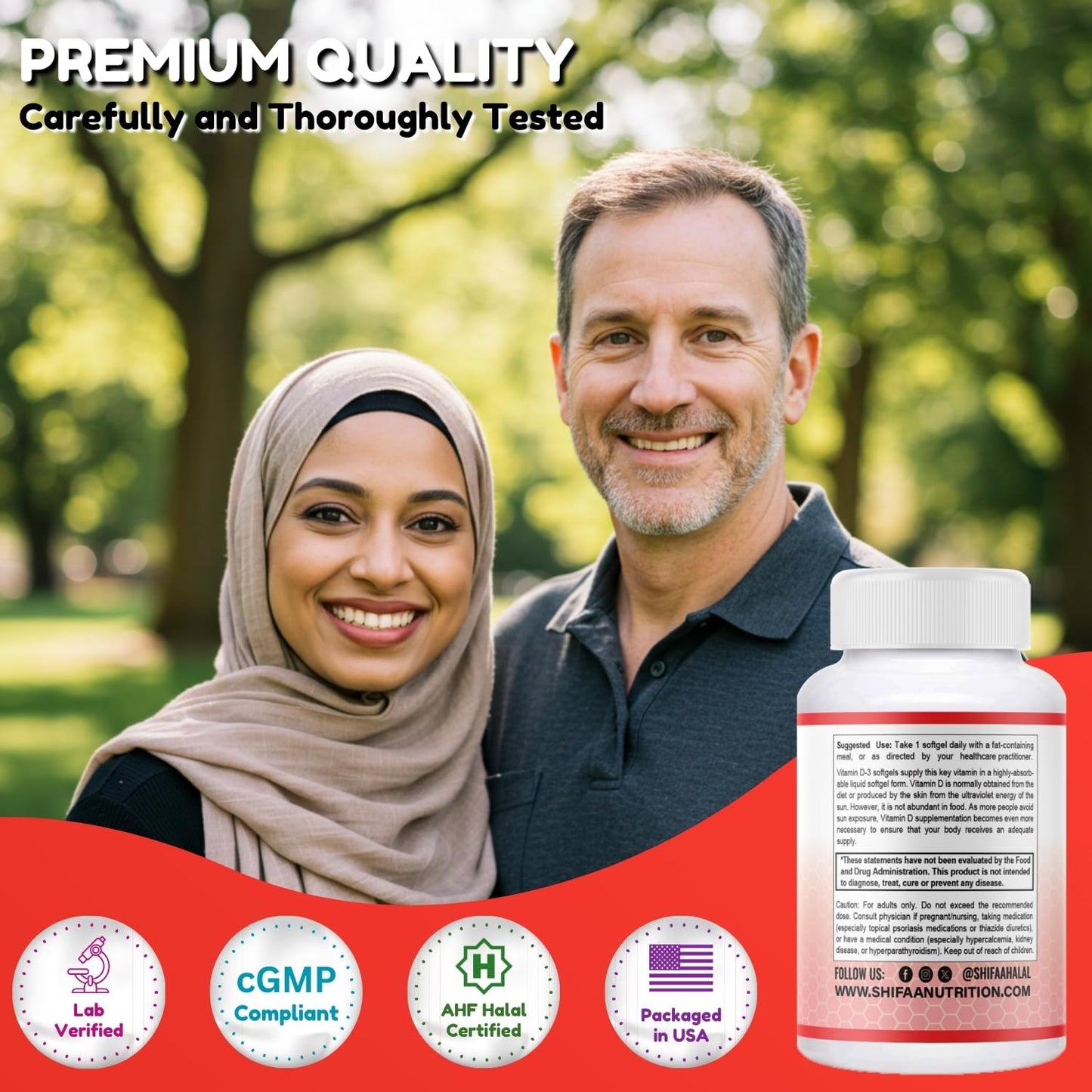 SHIFAA NUTRITION Halal Vitamin D3 Softgels 120 count
