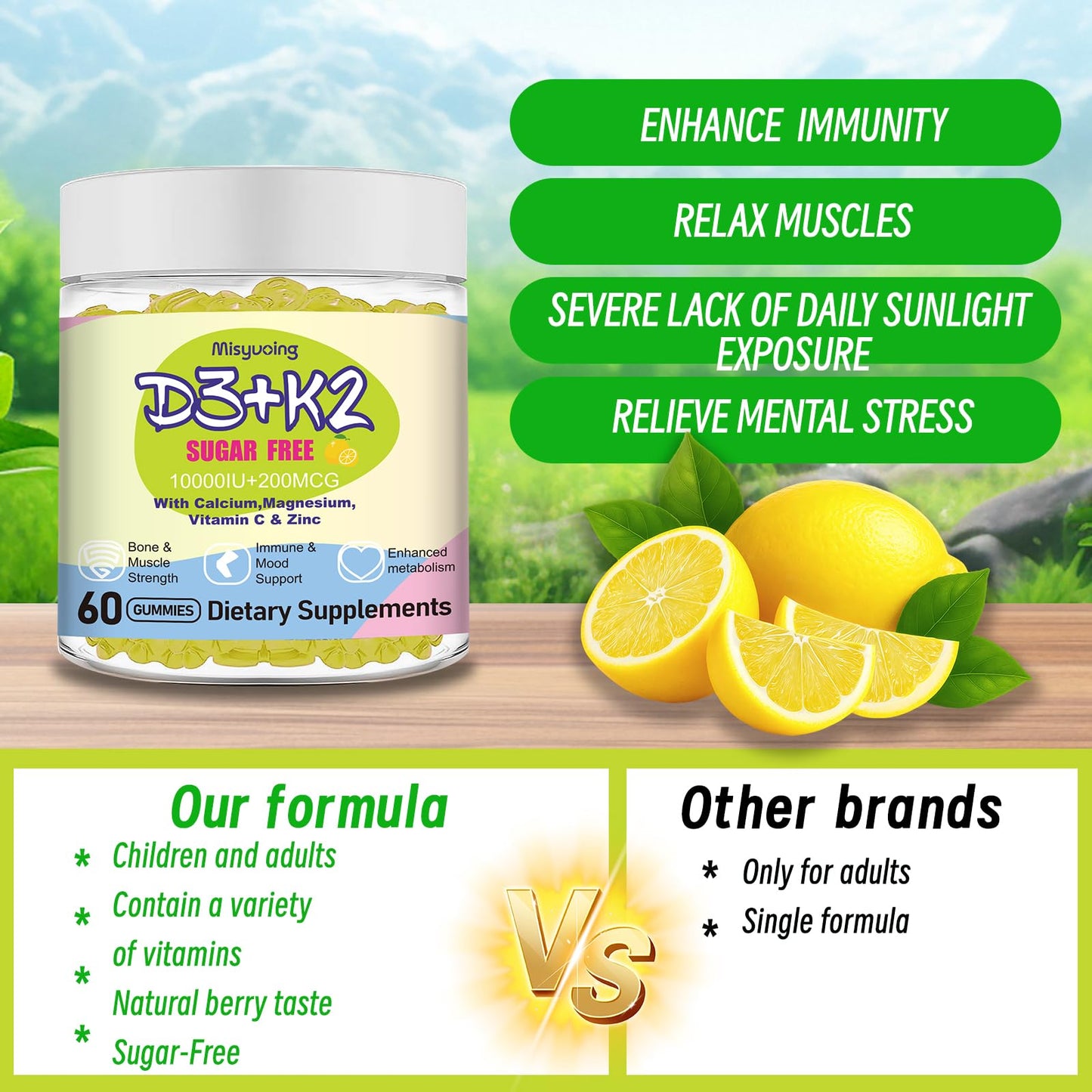 Misyvoing Vitamin D3K2 Gummies 60