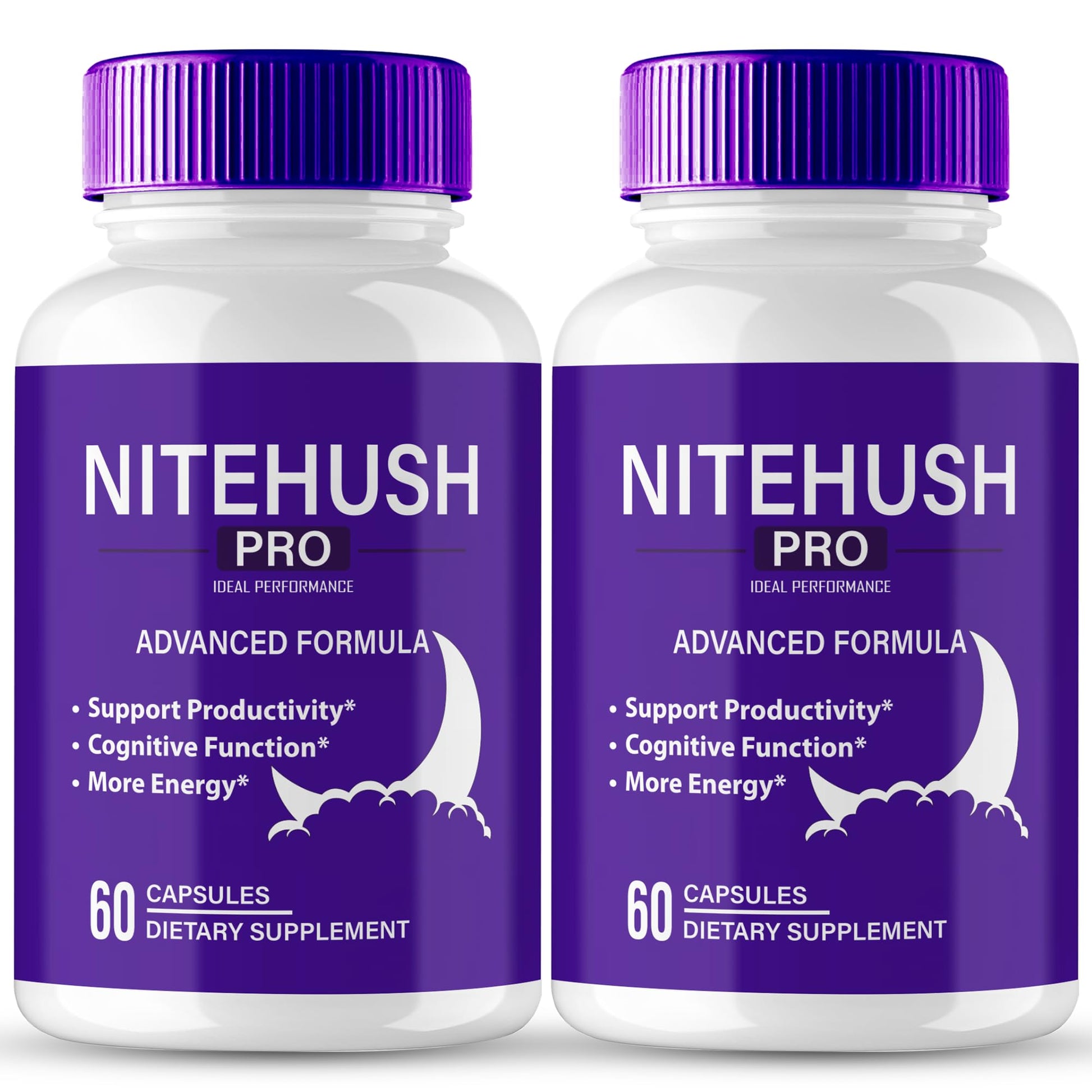 IDEAL PERFORMANCE Nite Hush Pro Brain Supplements for Memory and Focus Capsules 120 Count