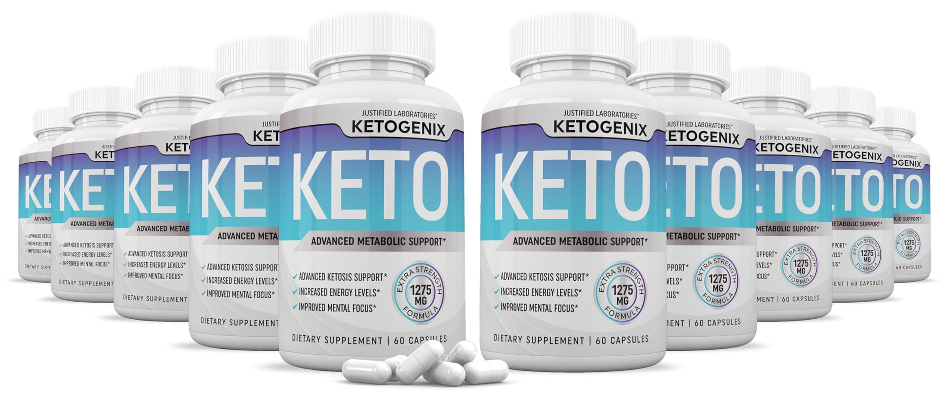 Justified Laboratories Ketogenix Keto Pills 1275MG Capsules, 60 Count