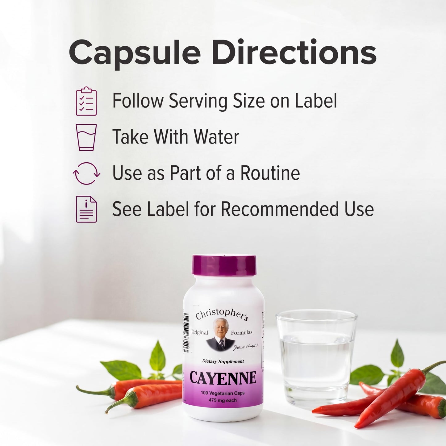 Christopher's Original Formulas Cayenne Capsules, 100 Capsules