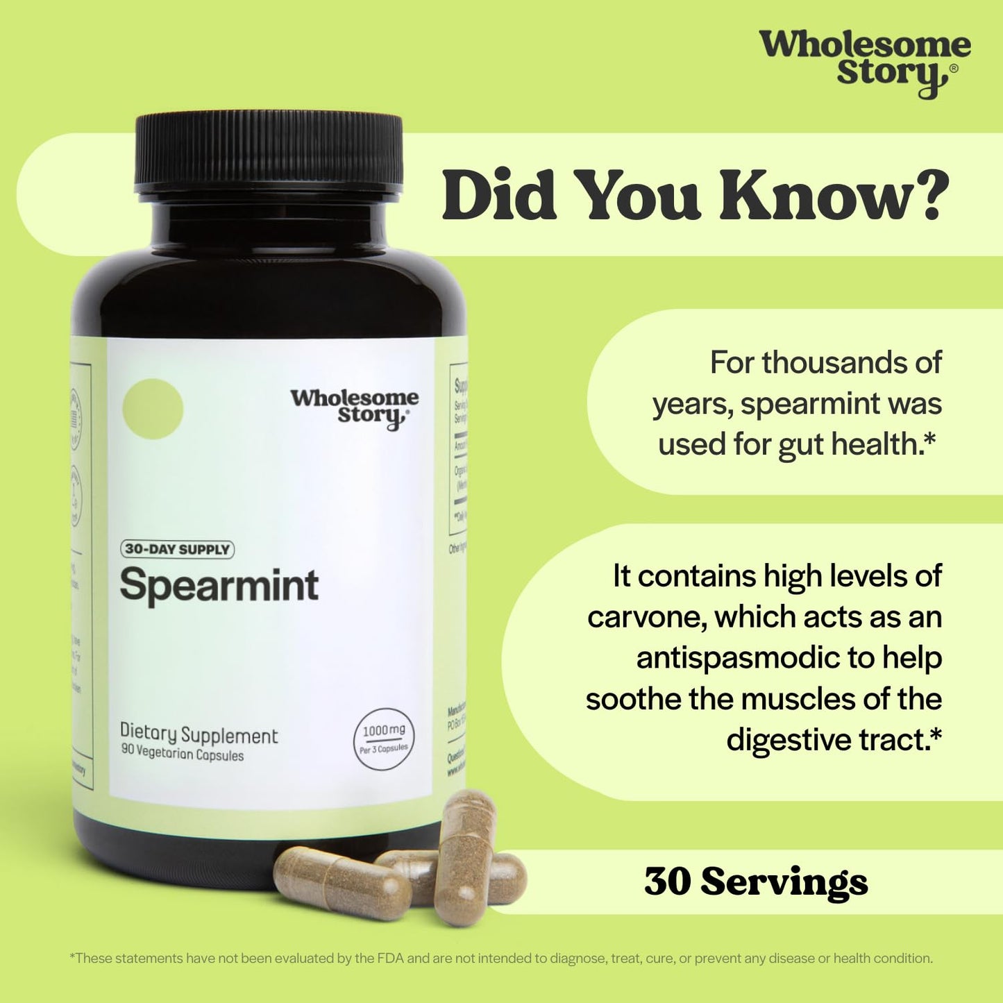 Wholesome Story Spearmint + Myo-Inositol & D-Chiro Inositol, MTHF & Vitamin D3 Powder 120