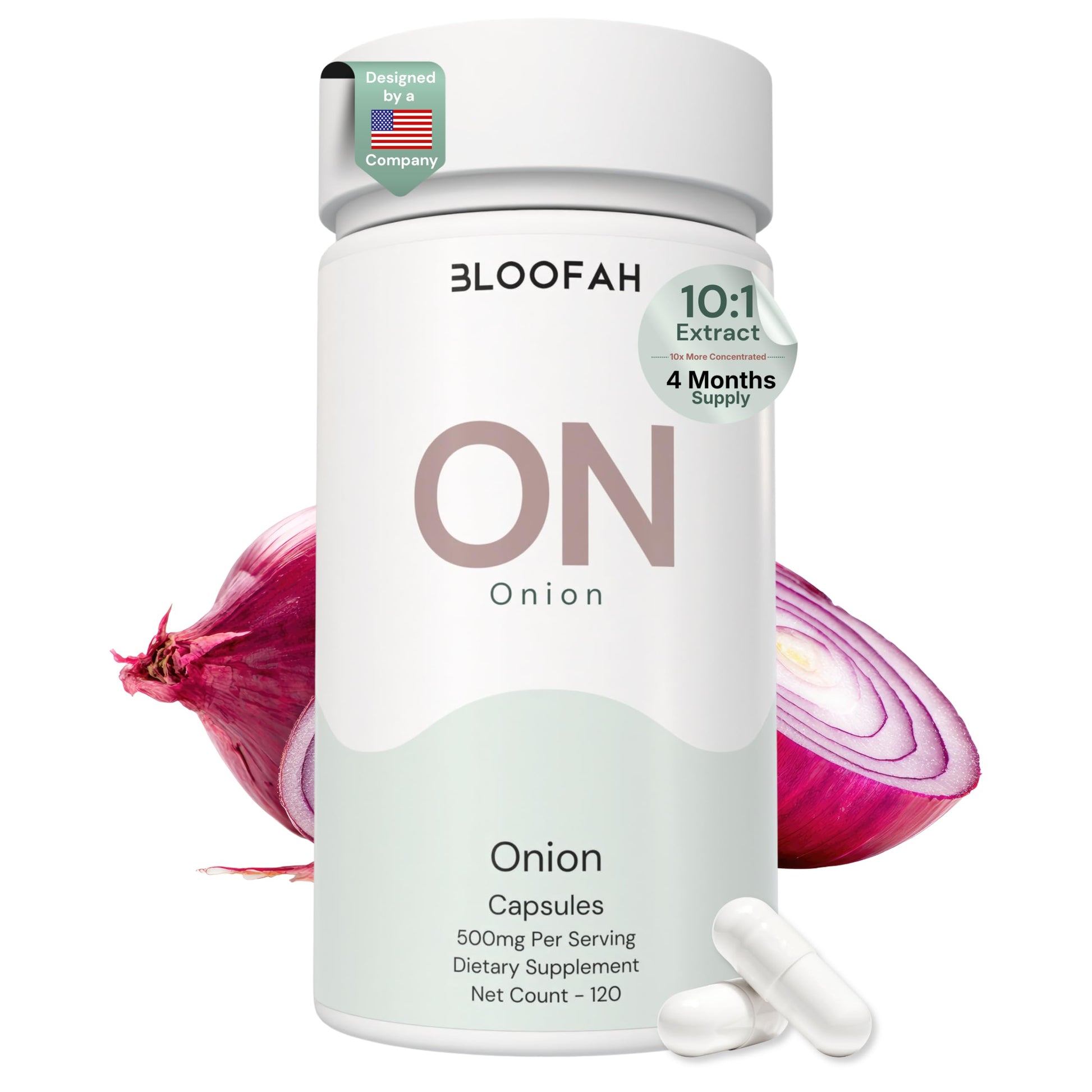 Bloofah Onion Extract Capsules 500mg, 120 Count