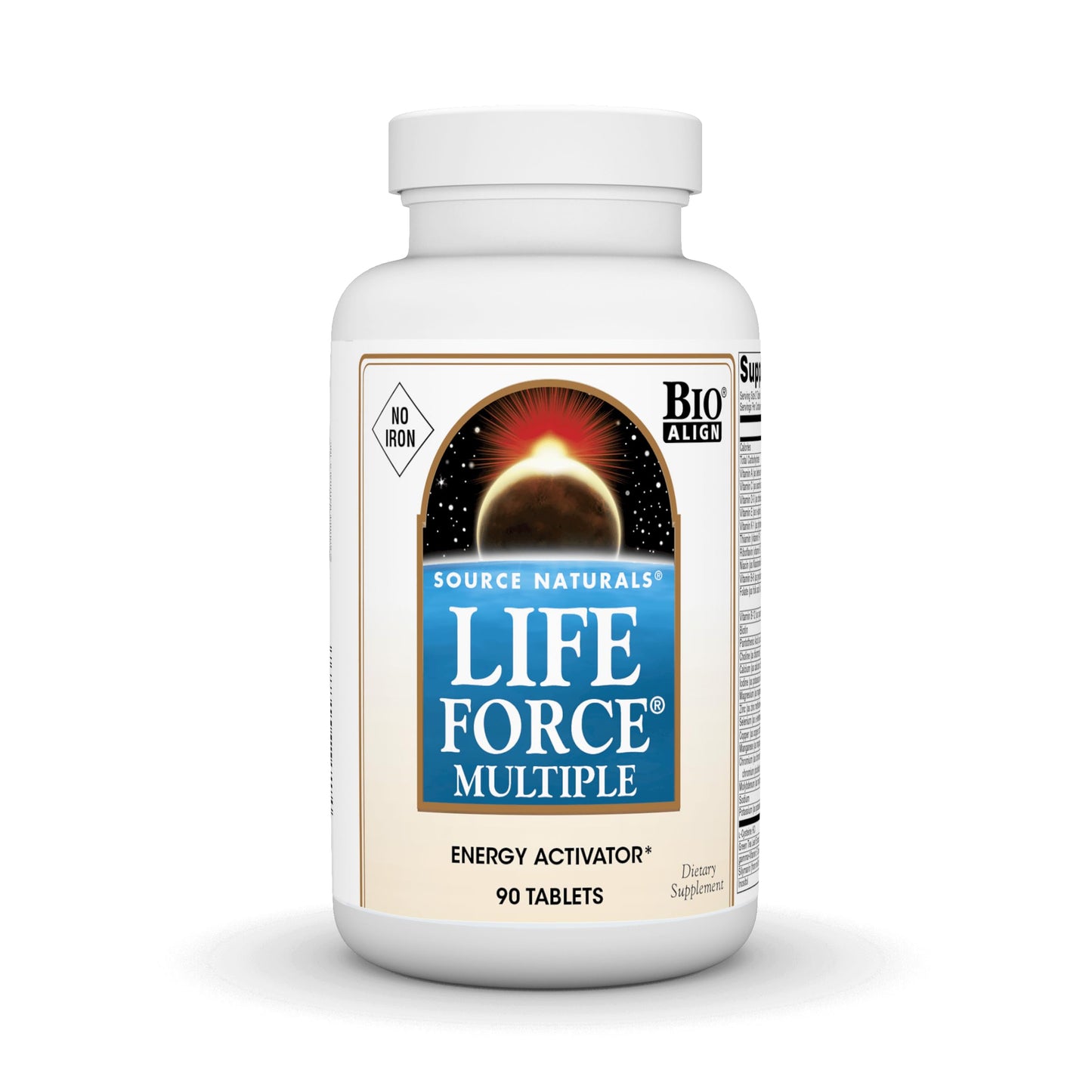 Source Naturals Life Force Multiple No Iron Energy Activator Complete Bio-Aligned Daily Vitamin Tablet 90 Count