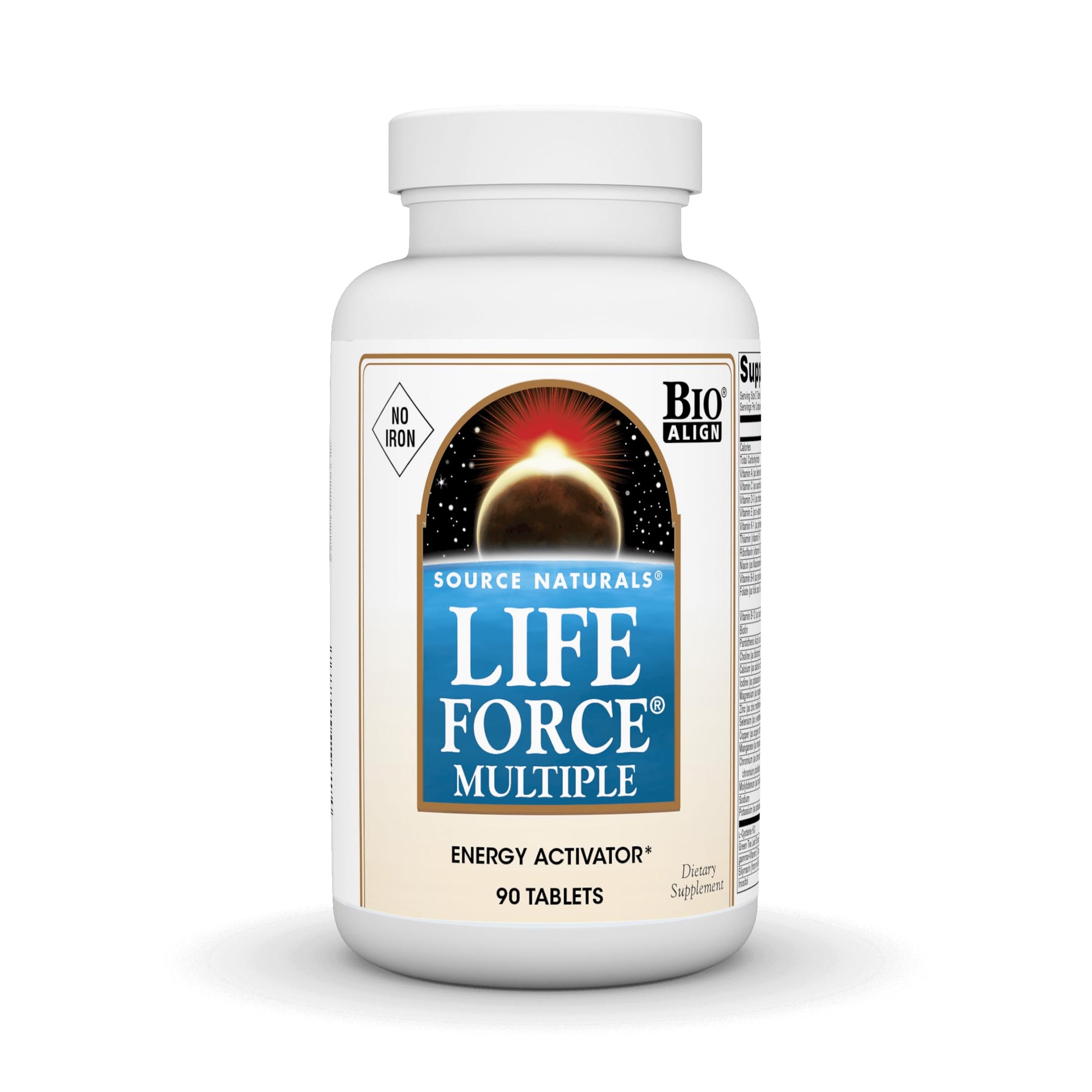Source Naturals Life Force Multiple No Iron Energy Activator Complete Bio-Aligned Daily Vitamin Tablet 90 Count