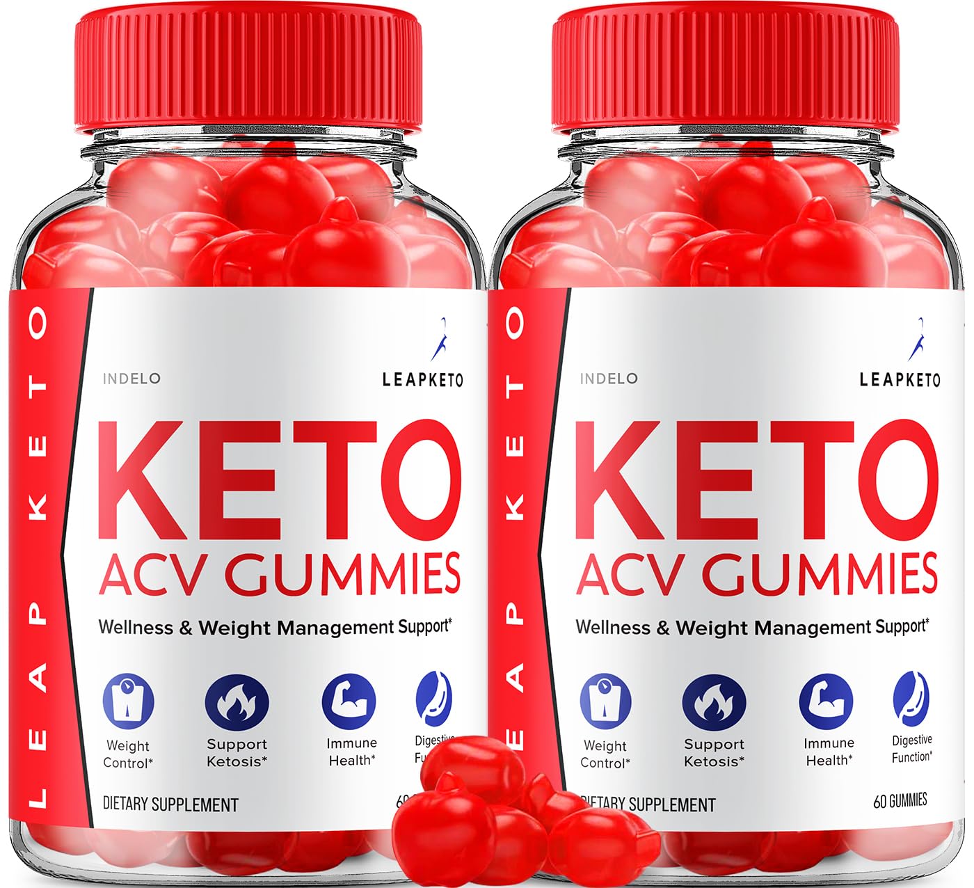 Indelo Leap Keto ACV Gummies Advanced Formula Plus Weight Management Apple Cider Vinegar, 120 Gummies