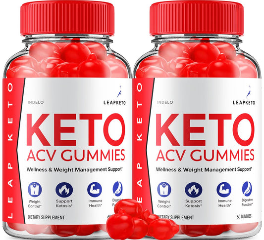 Indelo Leap Keto ACV Gummies Advanced Formula Plus Weight Management Apple Cider Vinegar, 120 Gummies