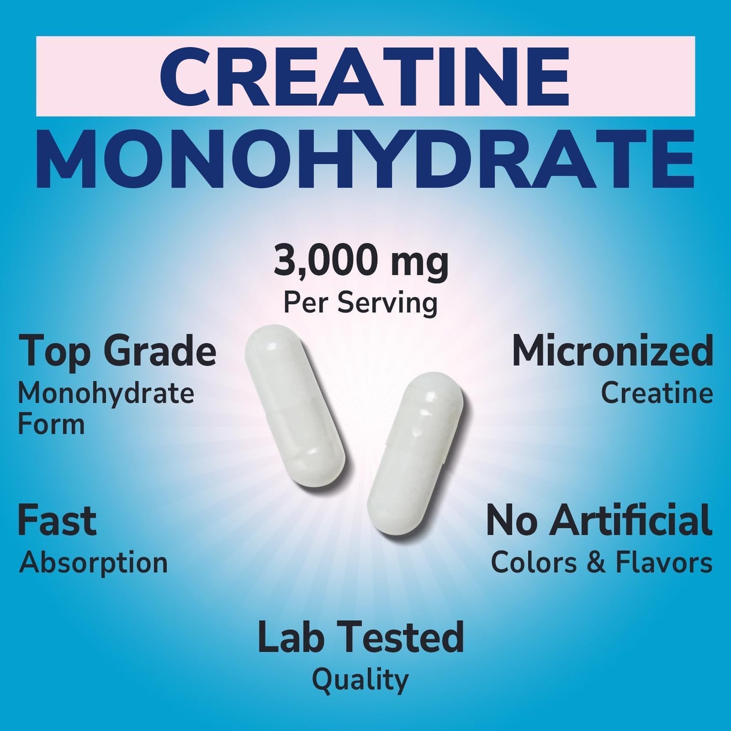 Vitalibre Creatine Monohydrate 3000 mg Capsule, 120 Capsules