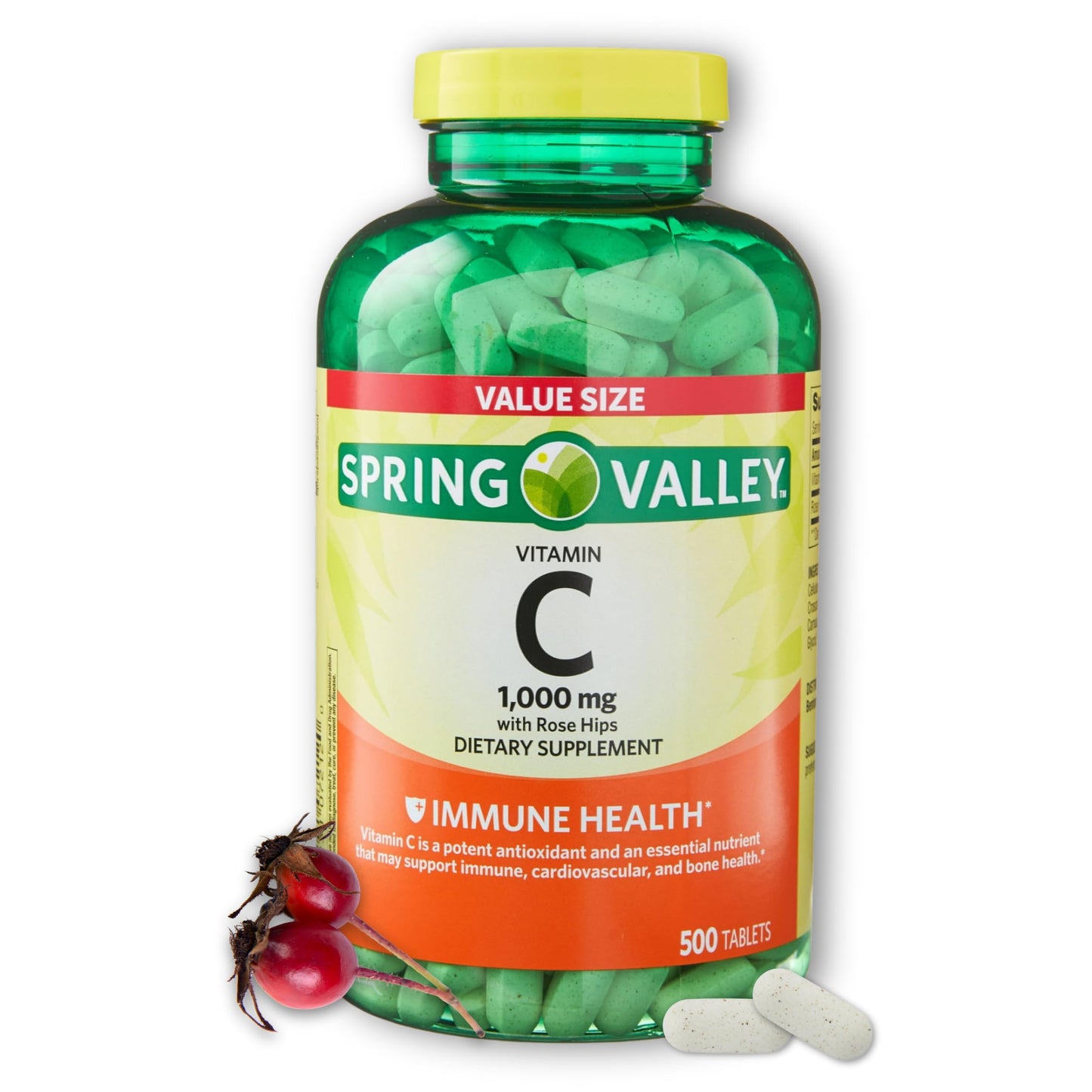 FUSION SHOP STORE Vitamin C 1000mg with Rose Hips, 500 Tablets